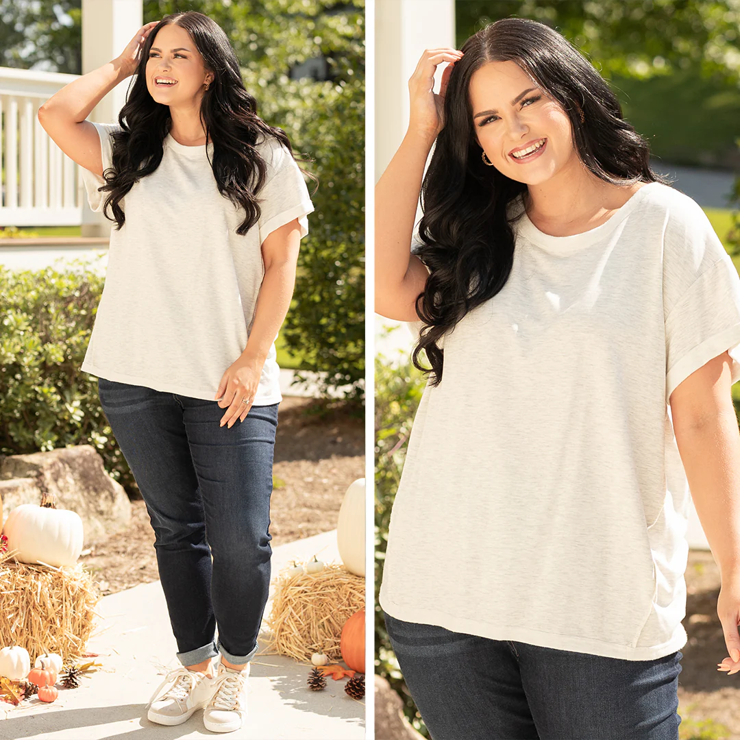 Into Peace Top, Heather Grey - Giverhouse