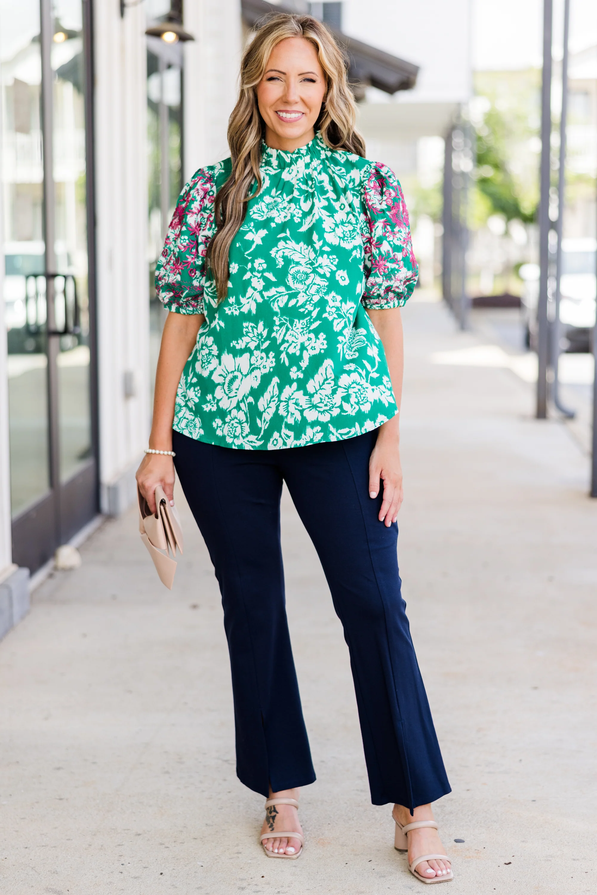 Flower Festival Top, Green - Giverhouse