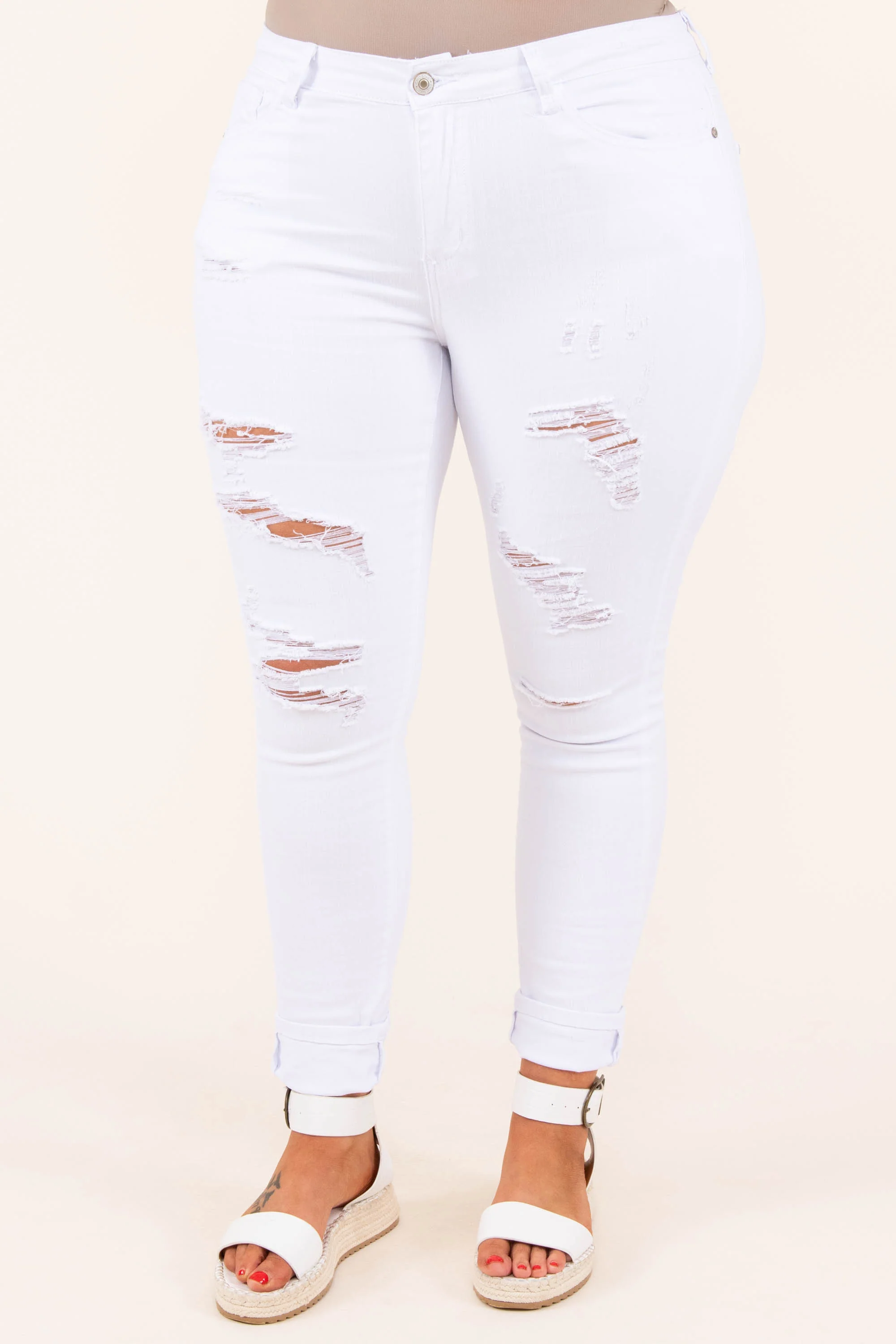 Go Explore Boyfriend Jeans, White - Giverhouse