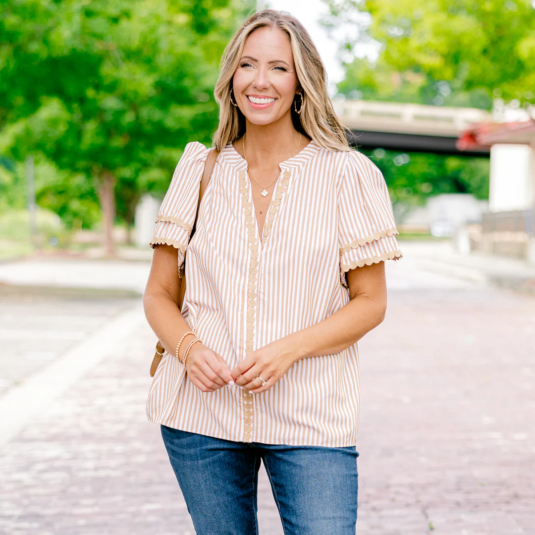 Treading Lightly Top, Brown - Giverhouse