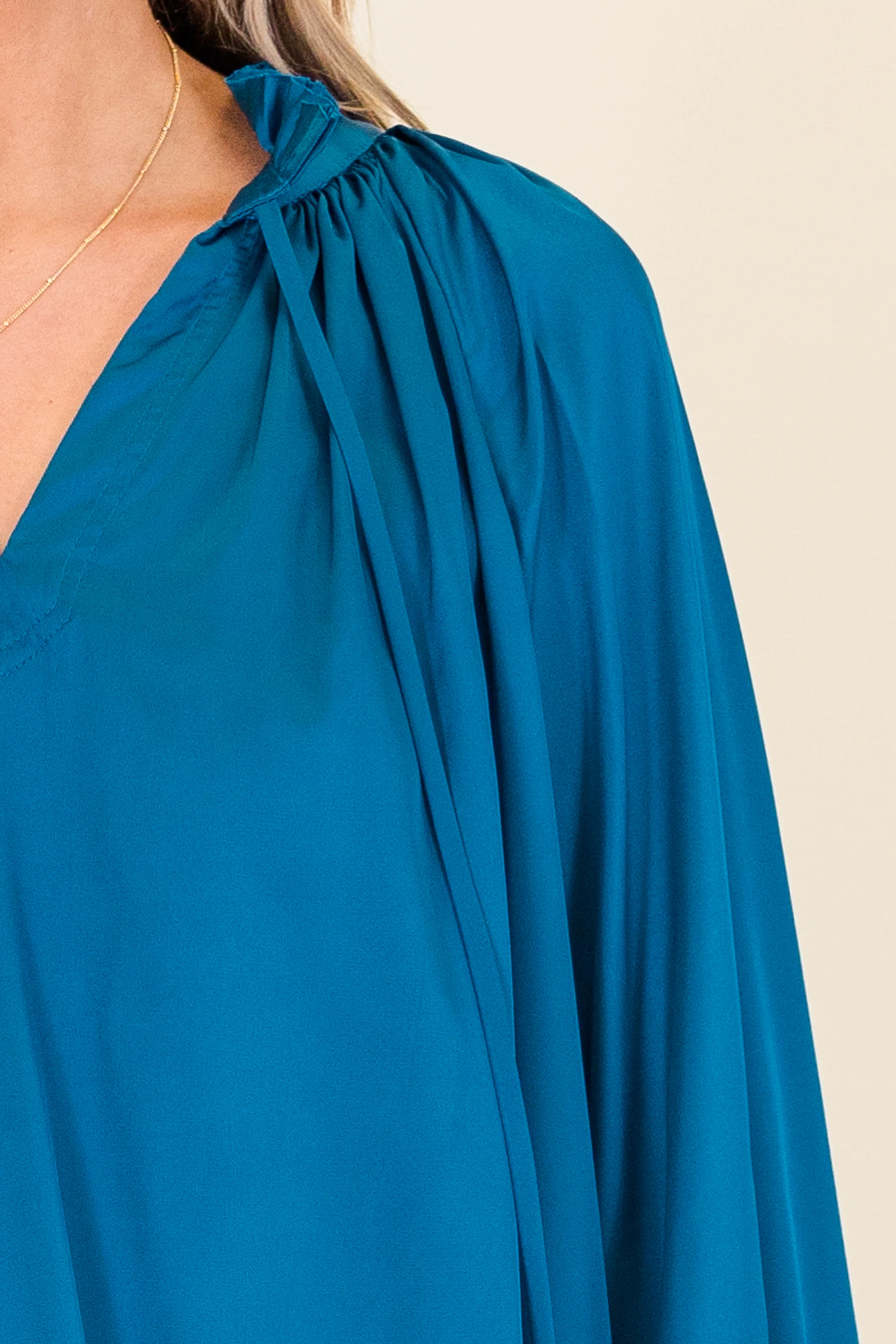 Lagoon Shimmer Blouse, Blue - Giverhouse