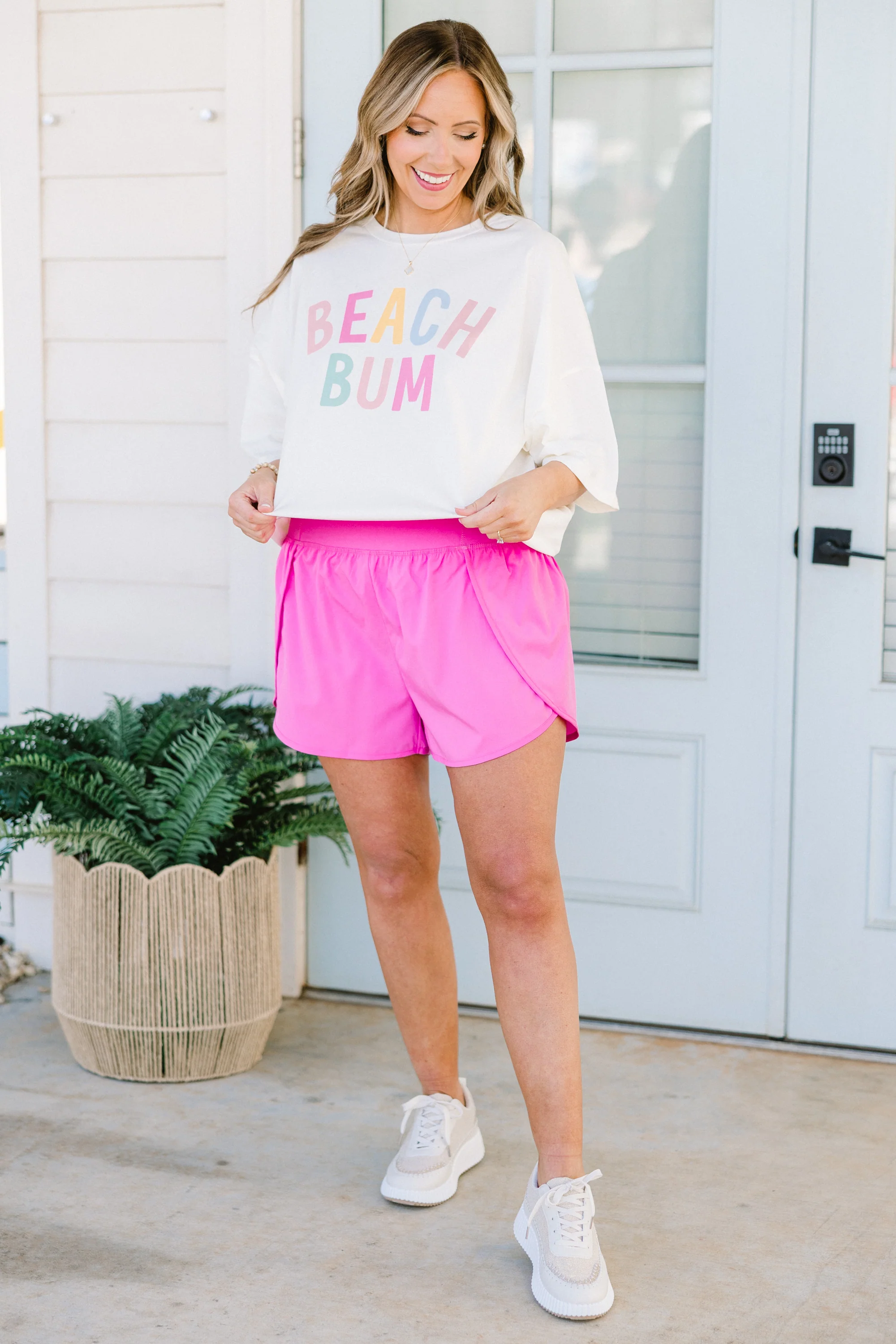 Sporty Chic Shorts, Bright Mauve - Giverhouse