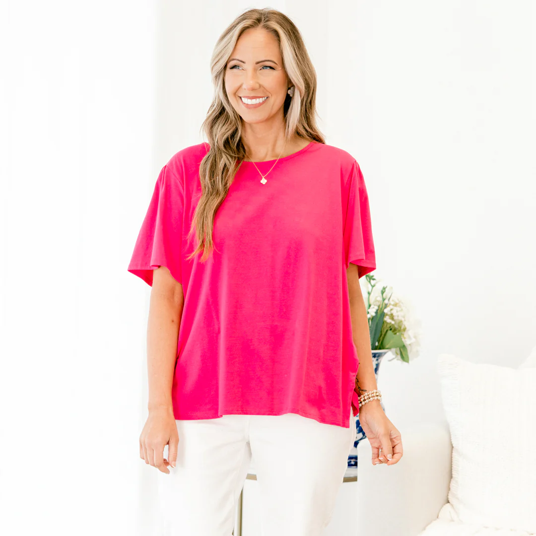 An Open Book Top, Fuchsia - Giverhouse