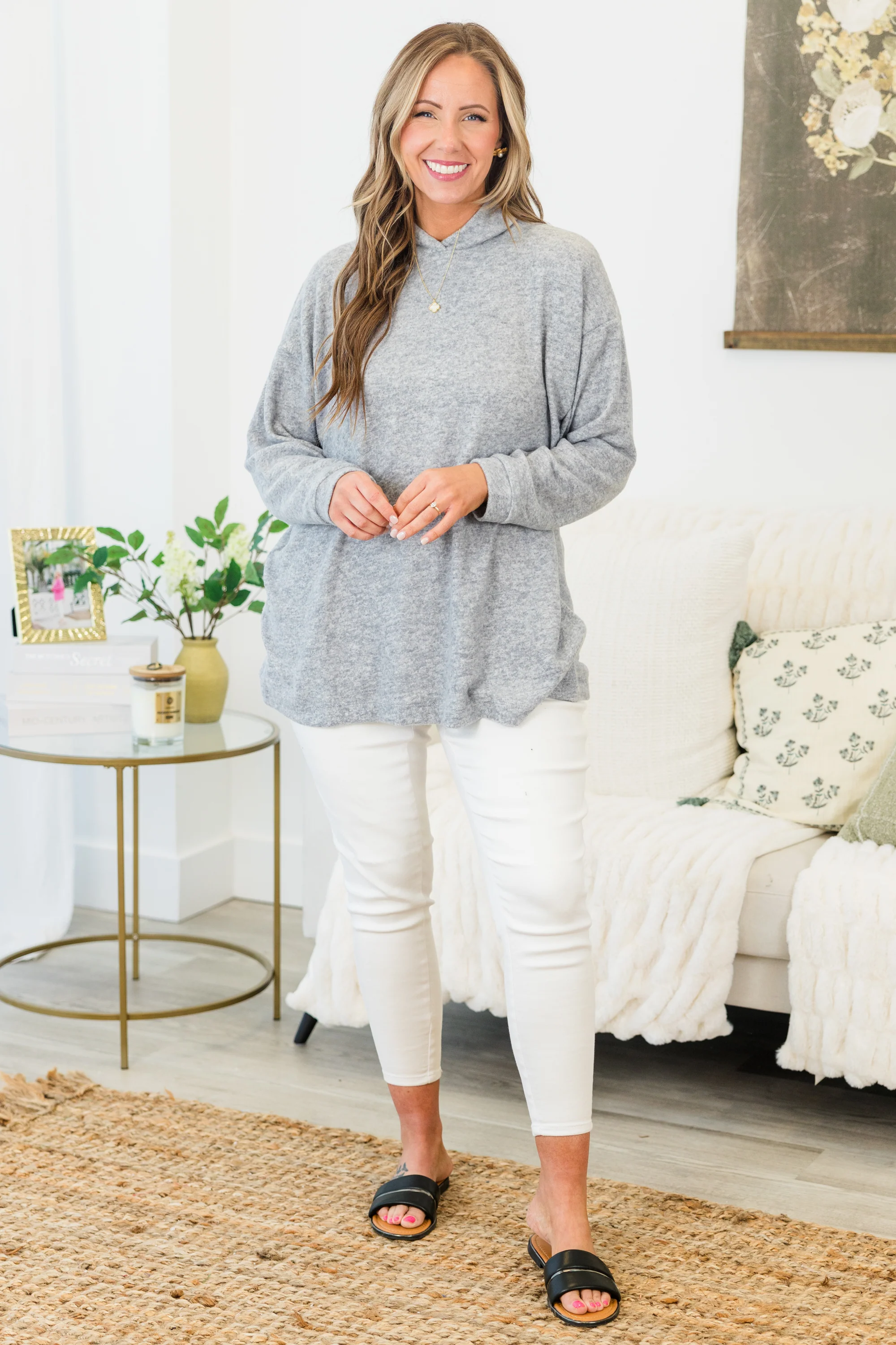 I Am On The Go Top, Heather Grey - Giverhouse