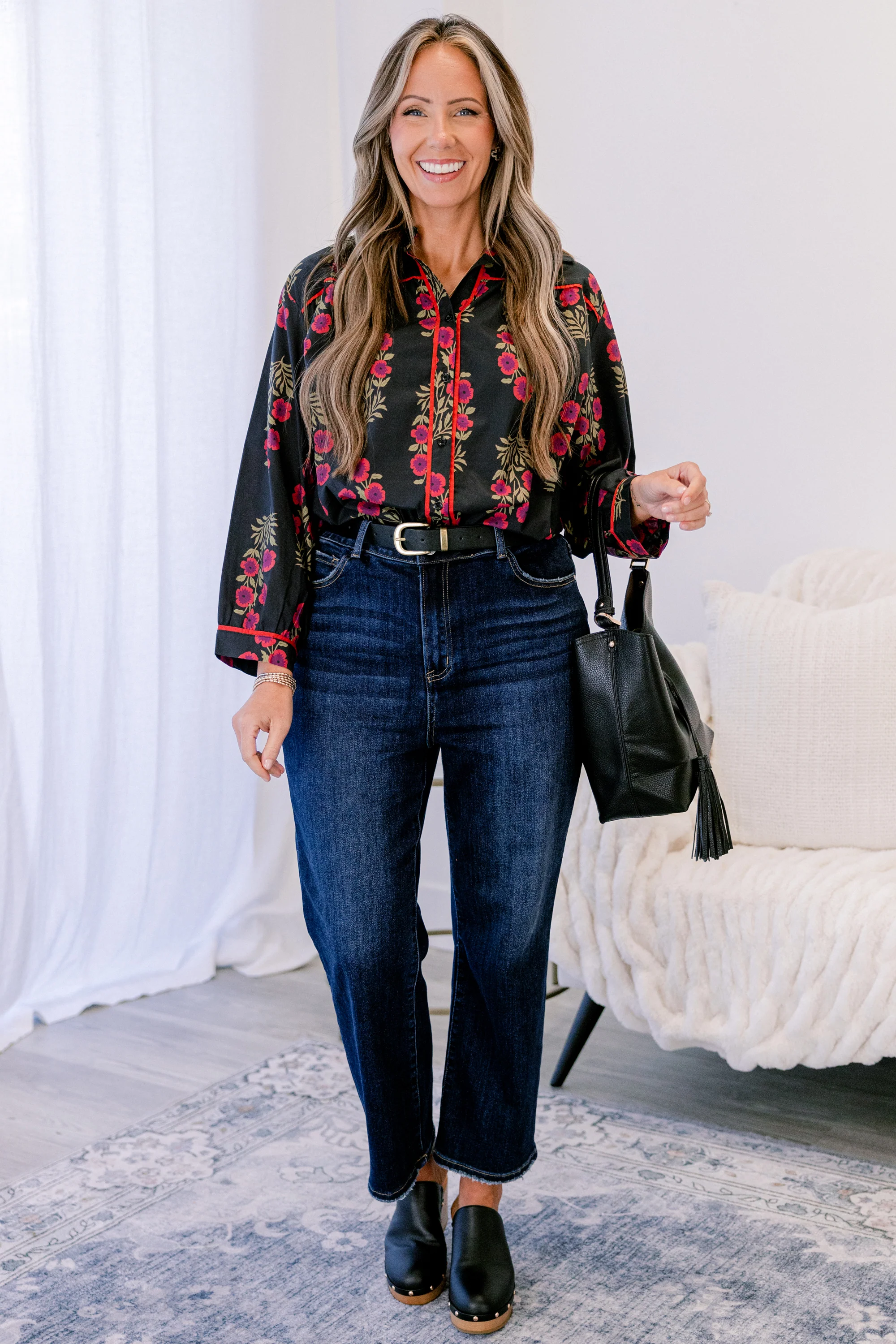 Let's Just Talk Top, Black-Red - Giverhouse