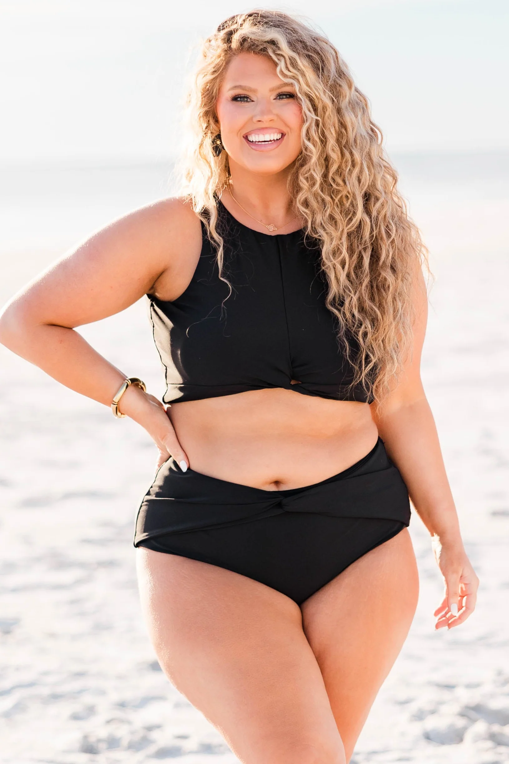 Swim With Me Swim Top, Black - Giverhouse