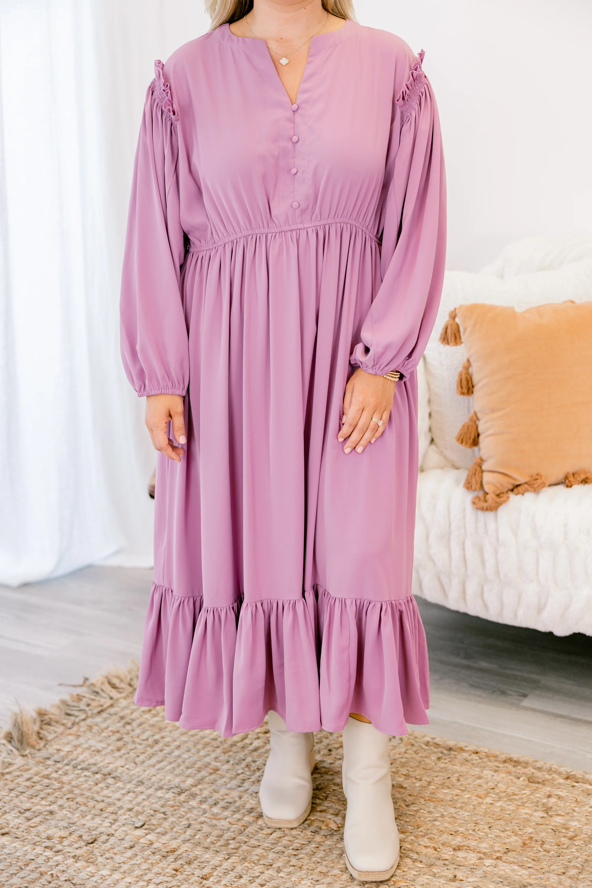 Memorize Today Dress, Light Plum - Giverhouse