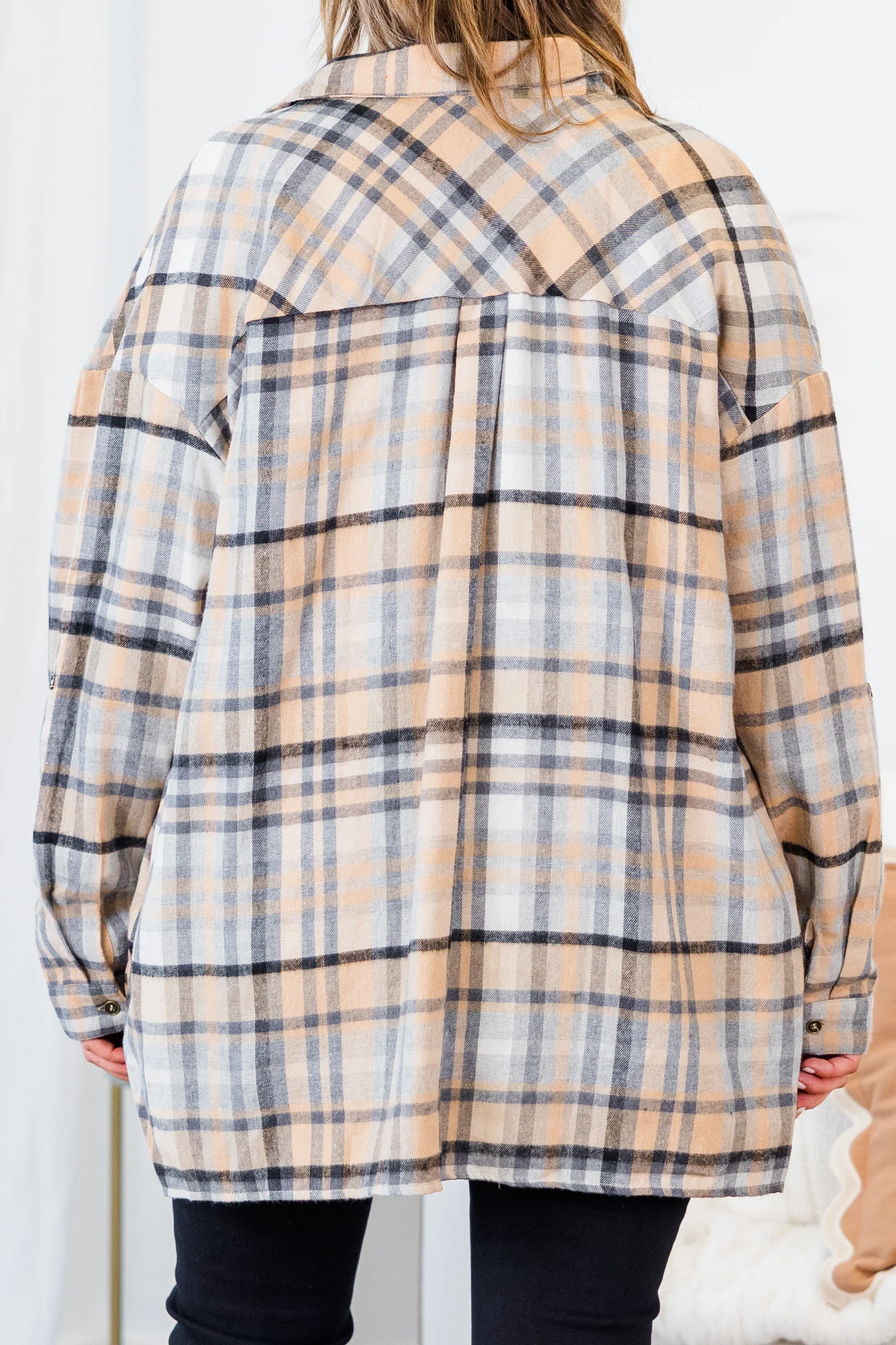 Carefree Nights Shacket, Taupe - Giverhouse