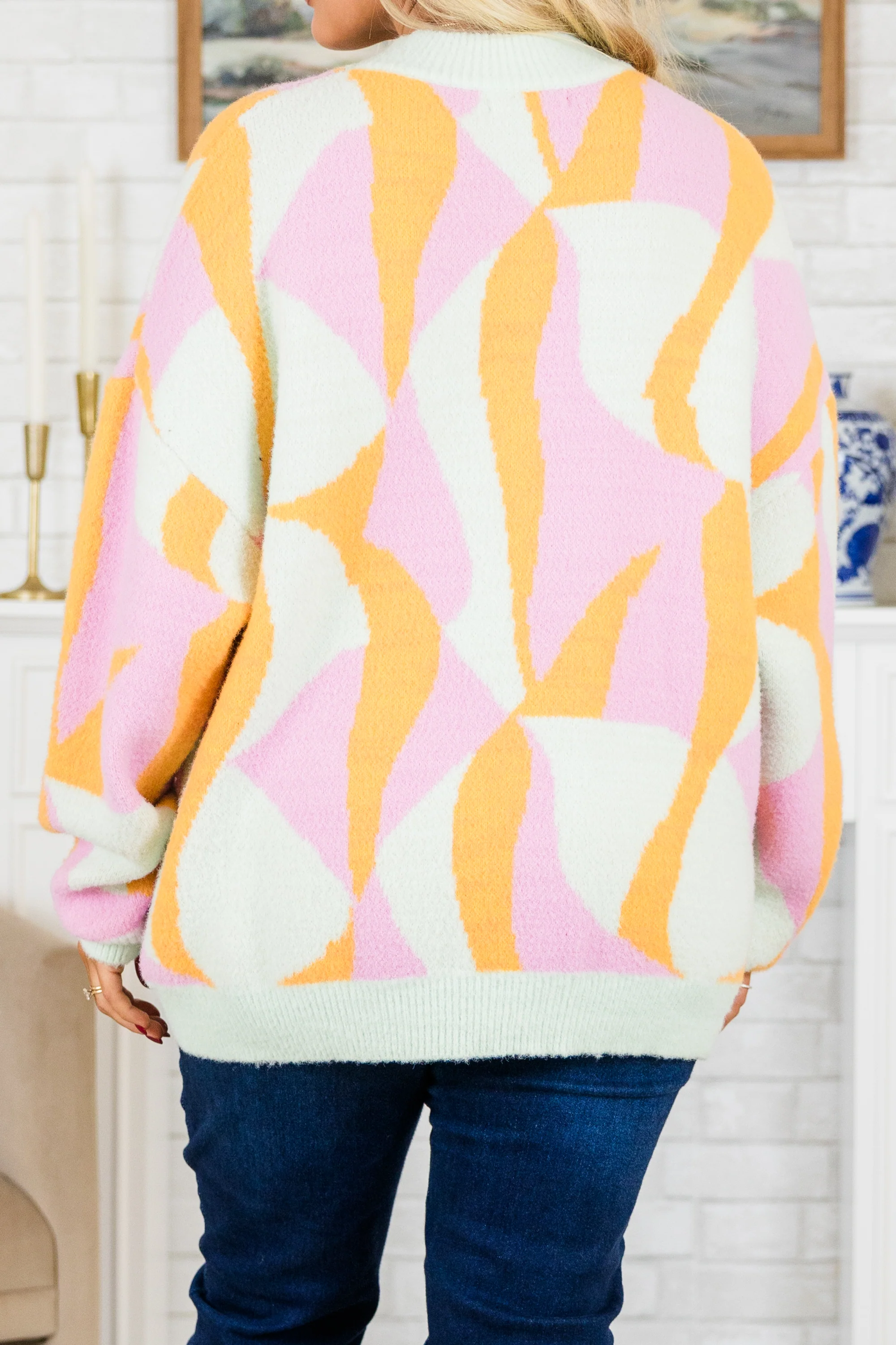 Hug Me Sweater, Orange Multi - Giverhouse