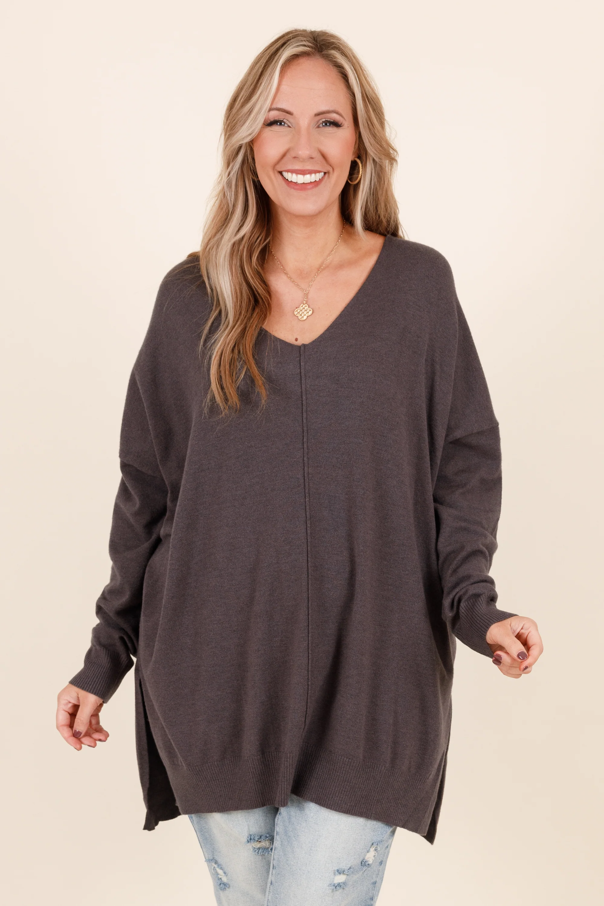 Miss Who I Was Sweater, Ash Grey - Giverhouse