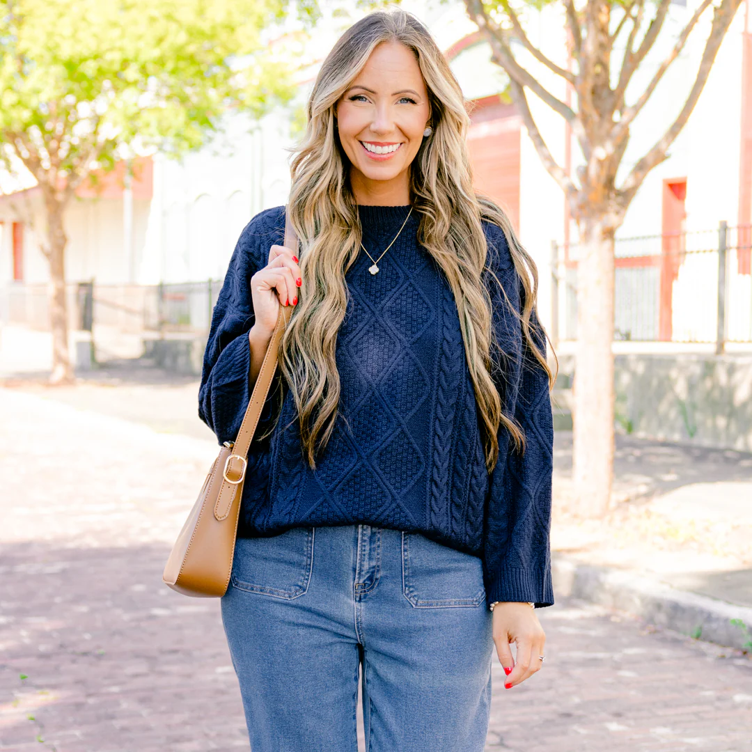 Crossing Channels Sweater, Navy - Giverhouse