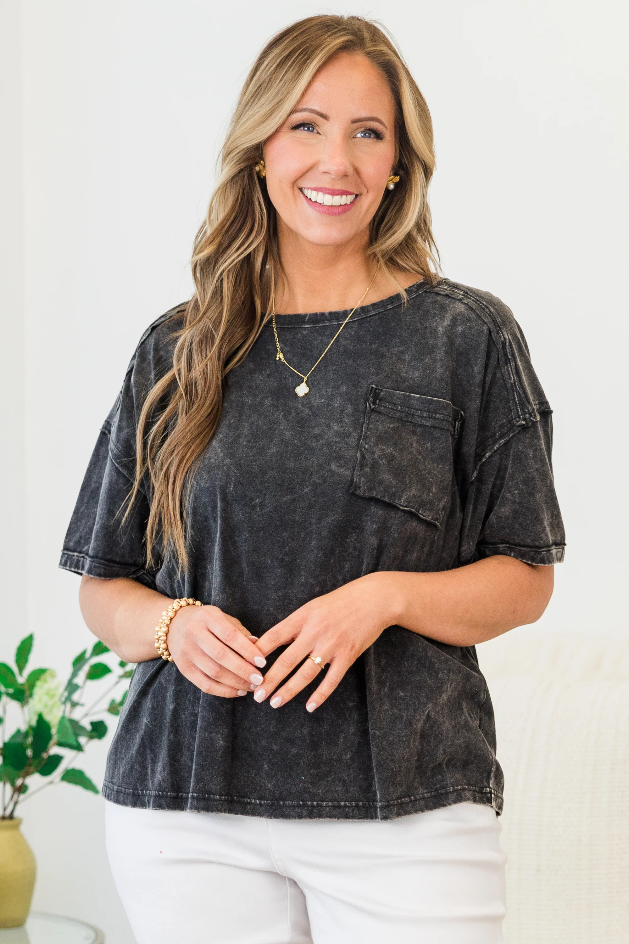 Should We Talk Top, Ash Black - Giverhouse