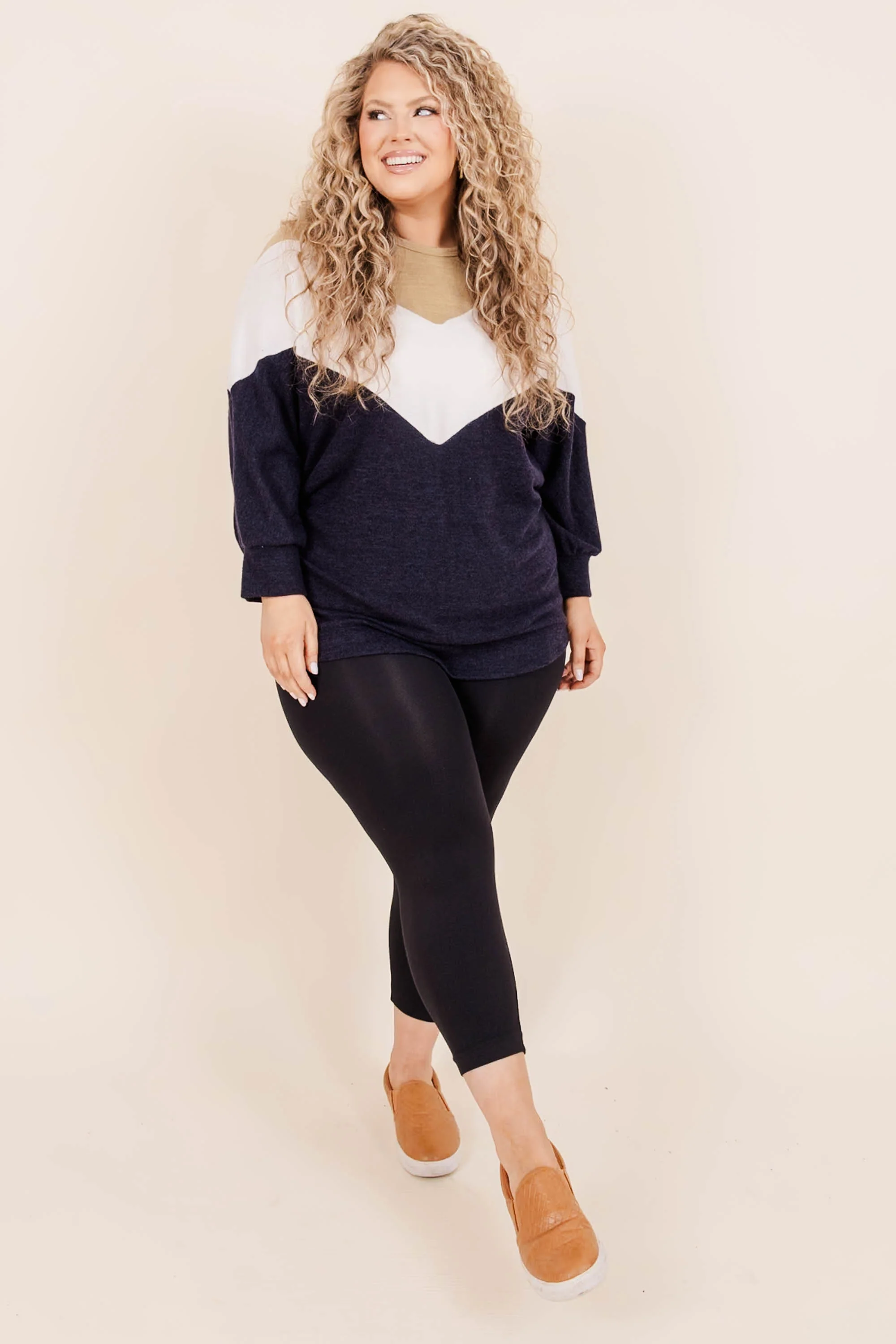 Cheer For Us Top, Navy - Giverhouse