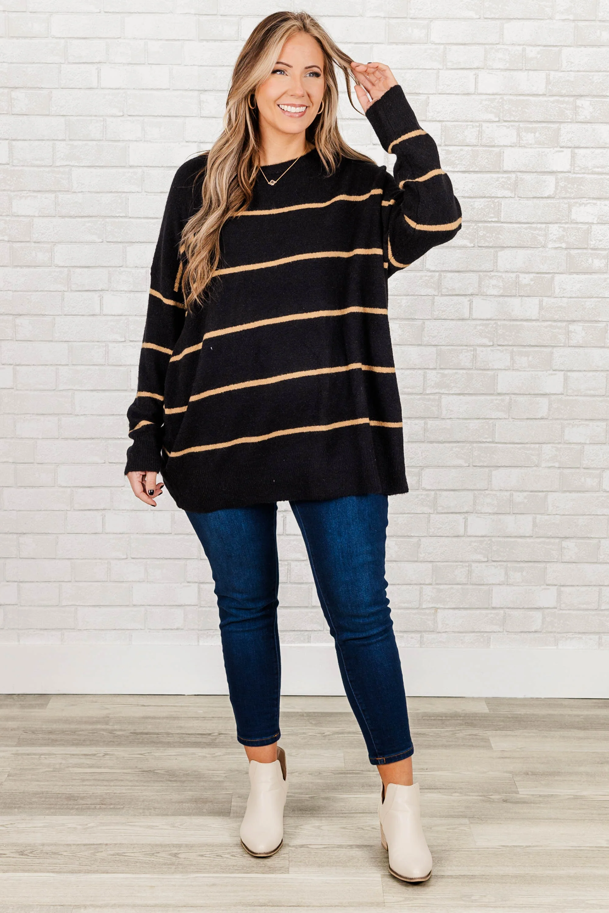 Slumber Party Sweater, Black-Brown - Giverhouse