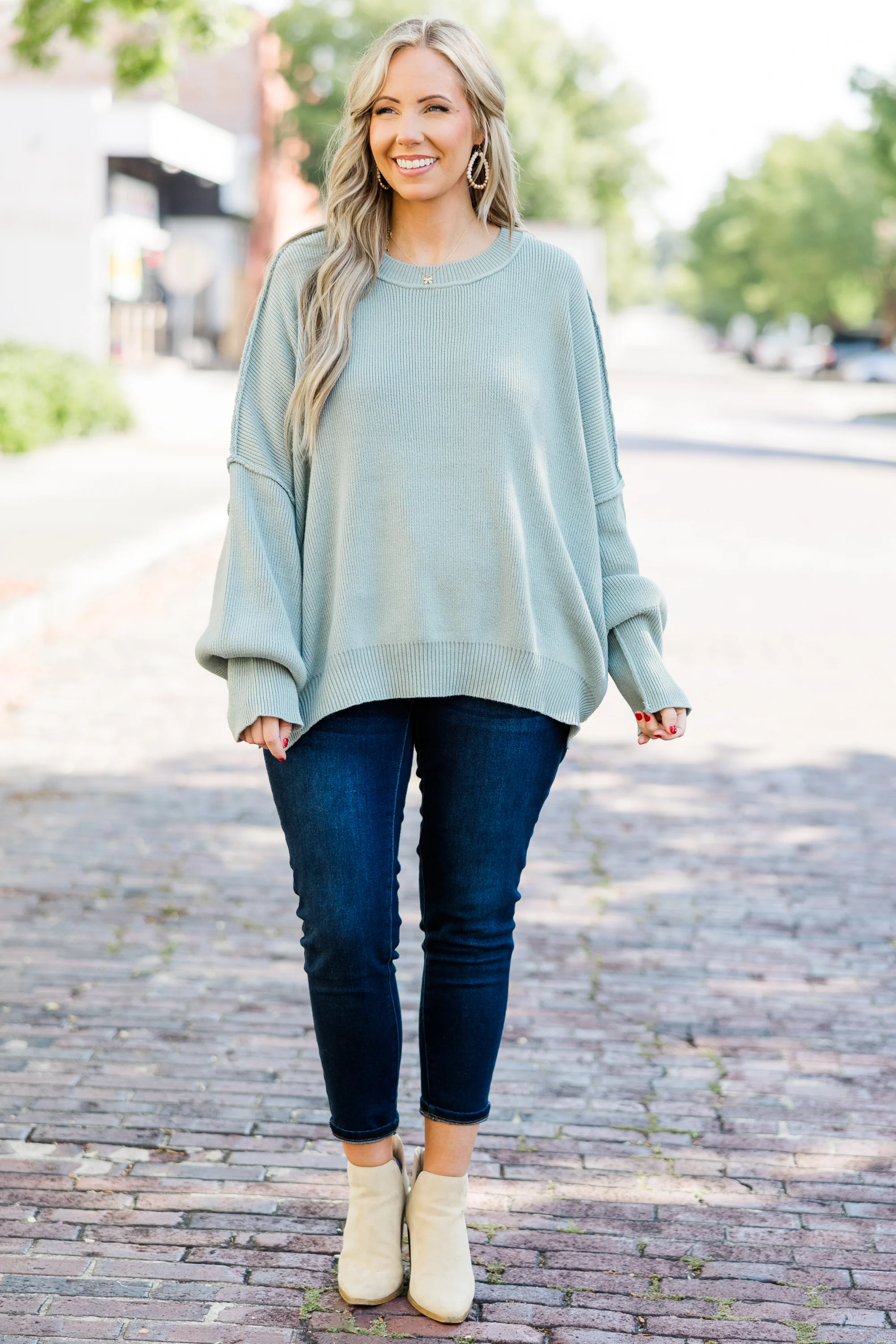 Magically Perfect Sweater, Sage - Giverhouse
