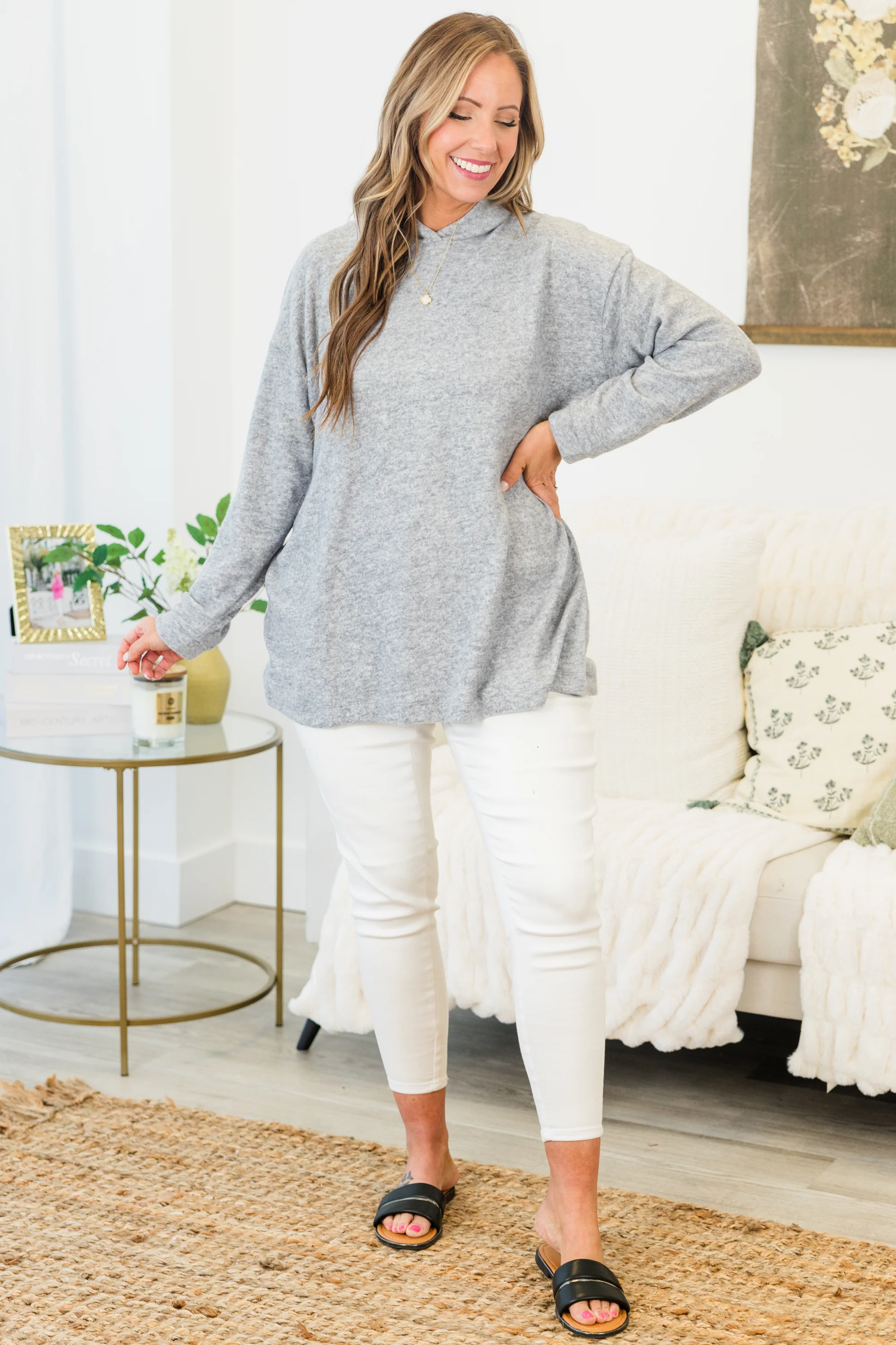 I Am On The Go Top, Heather Grey - Giverhouse