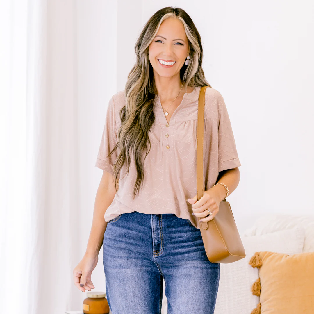 Time Passes By Top, Mocha - Giverhouse