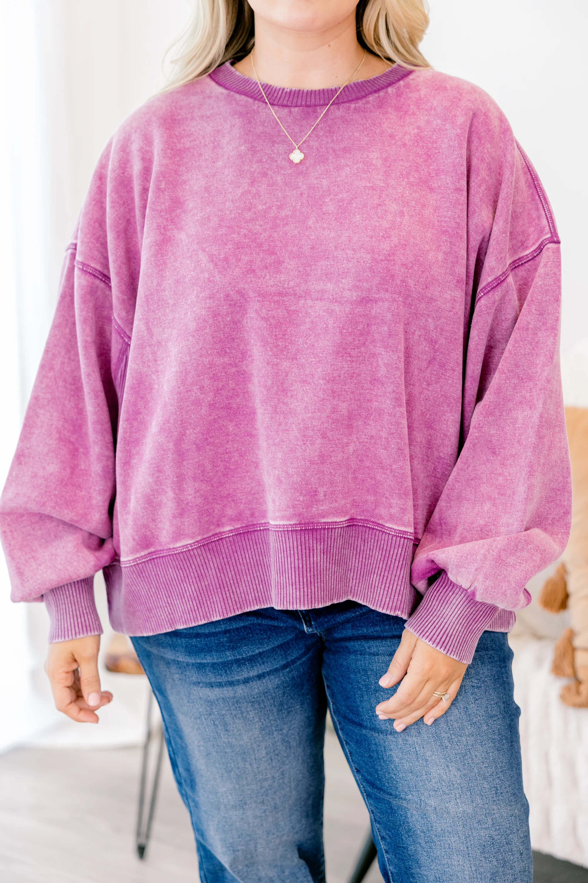 Only Getting Started Pullover, Light Plum - Giverhouse