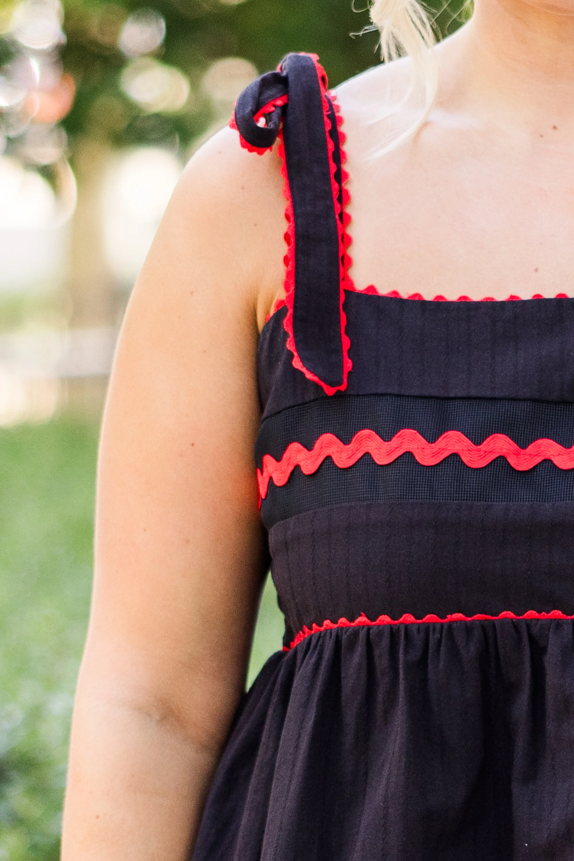 Sweetheart Gameday Babydoll Tank, Black-Red - Giverhouse