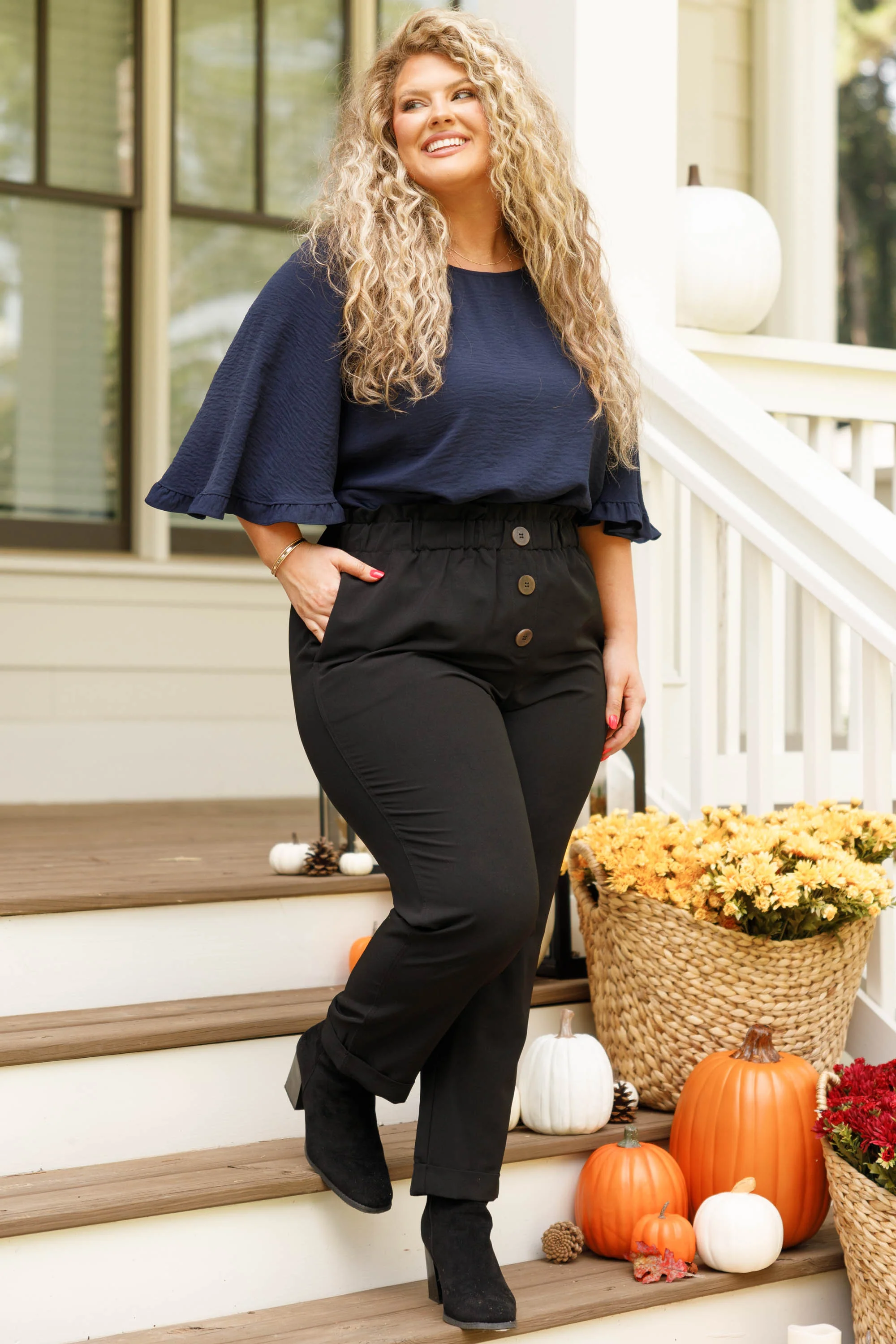 Come Hideaway Top, Navy - Giverhouse