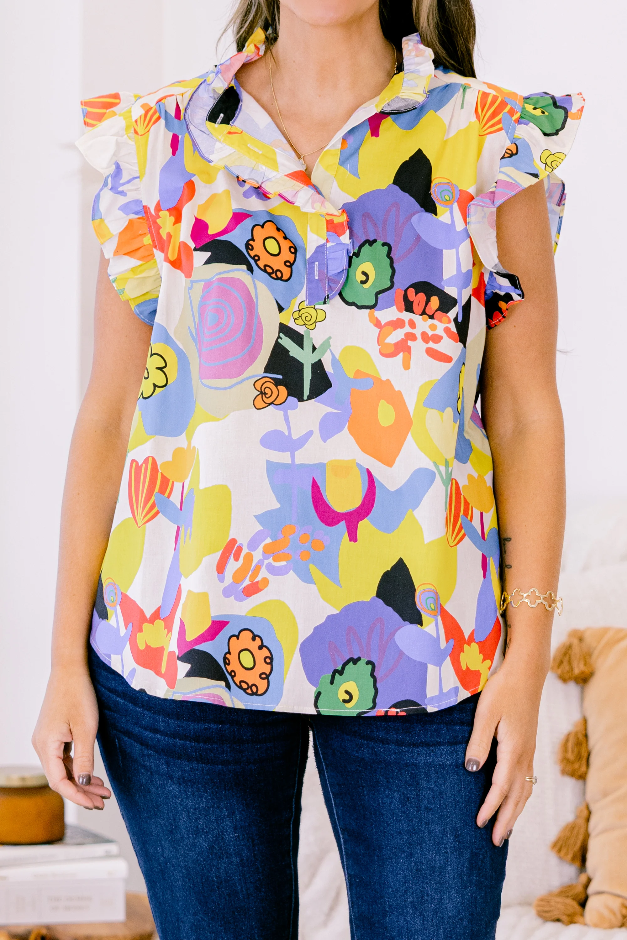 Meet Me At The Stadium Top, Yellow - Giverhouse