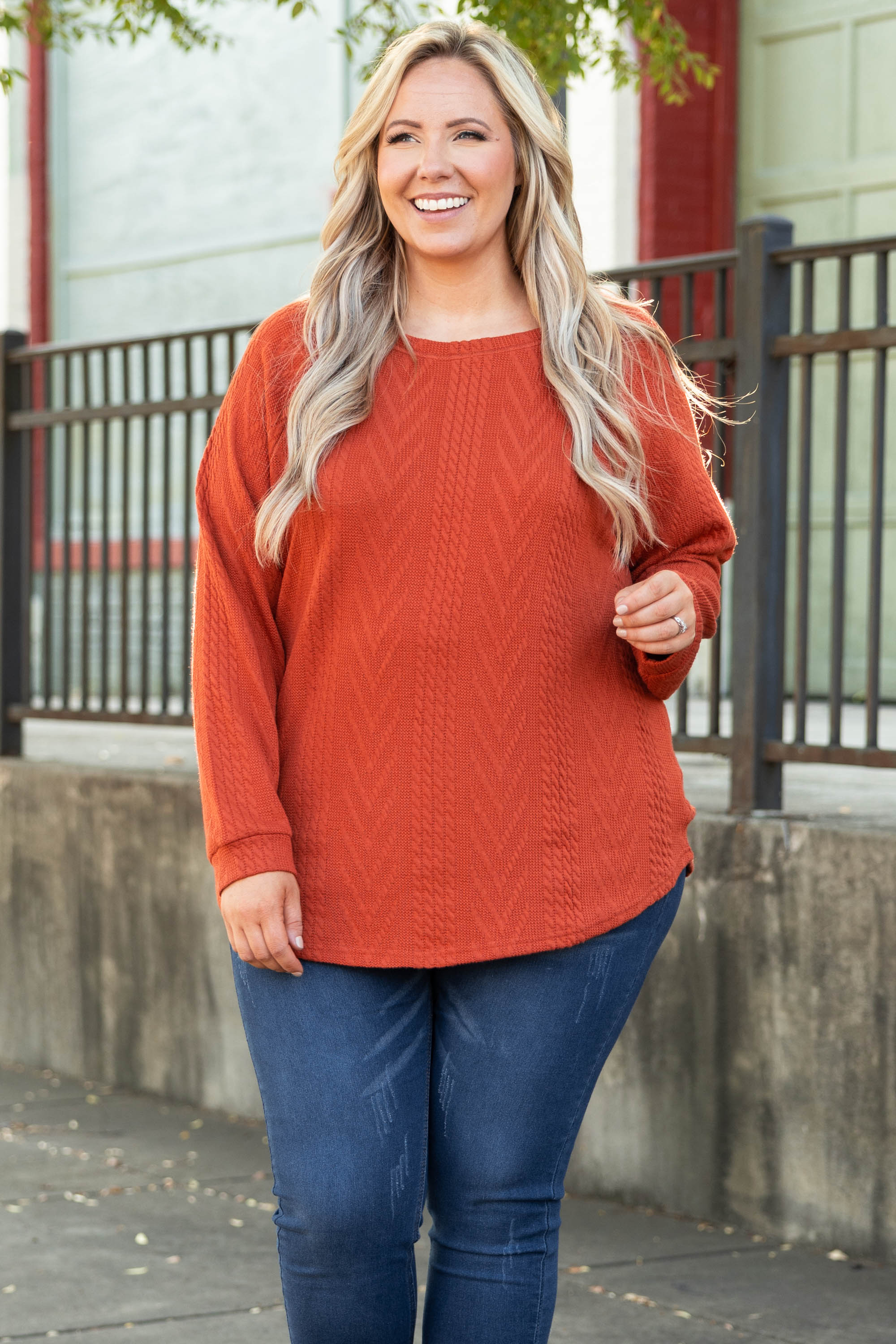 Slouchy Cableknit, Rust - Giverhouse