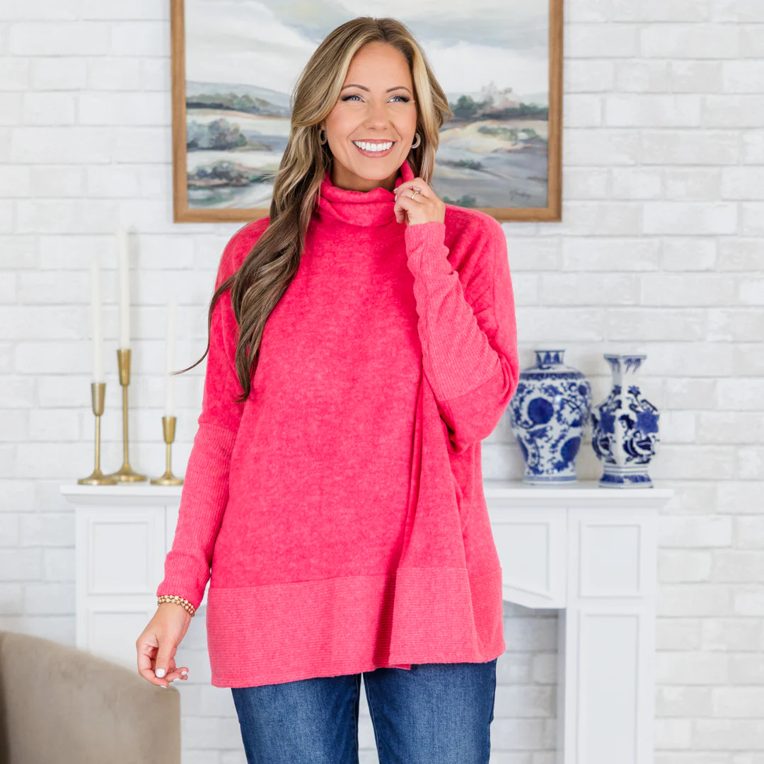 Mind Made Up On You Sweater, Fuchsia - Giverhouse