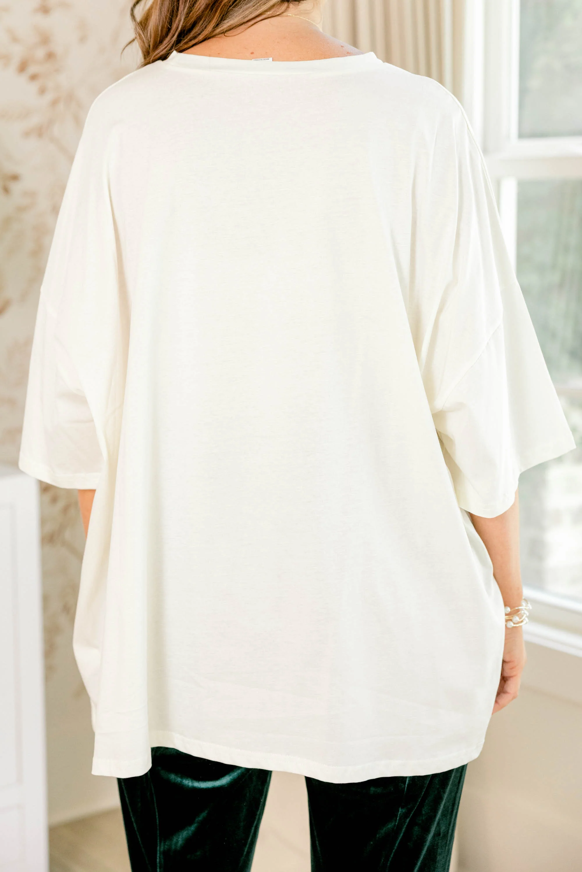 Having a Merry Time Boyfriend Tee, Ivory - Giverhouse