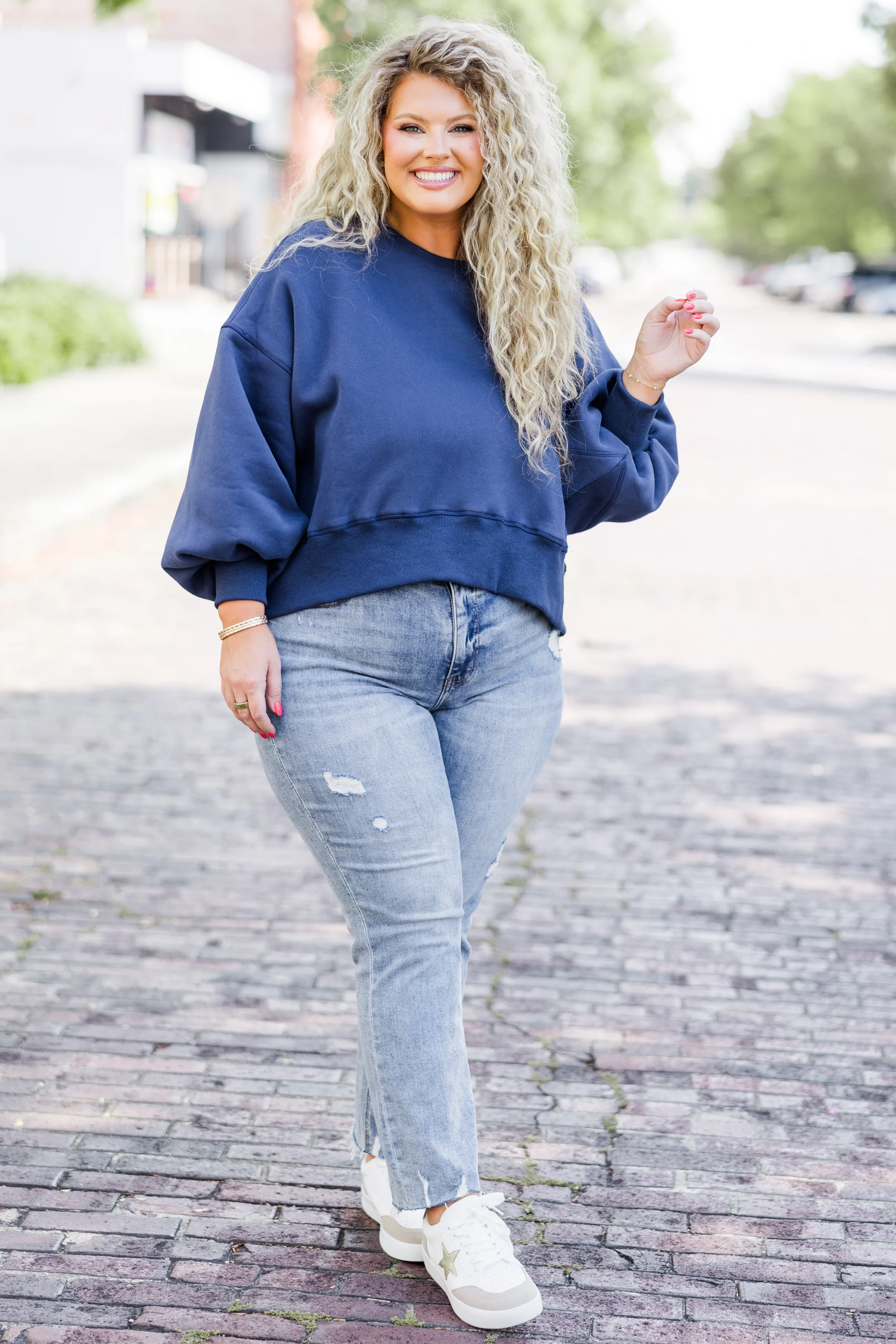 Freedom To Feel Pullover, Navy - Giverhouse