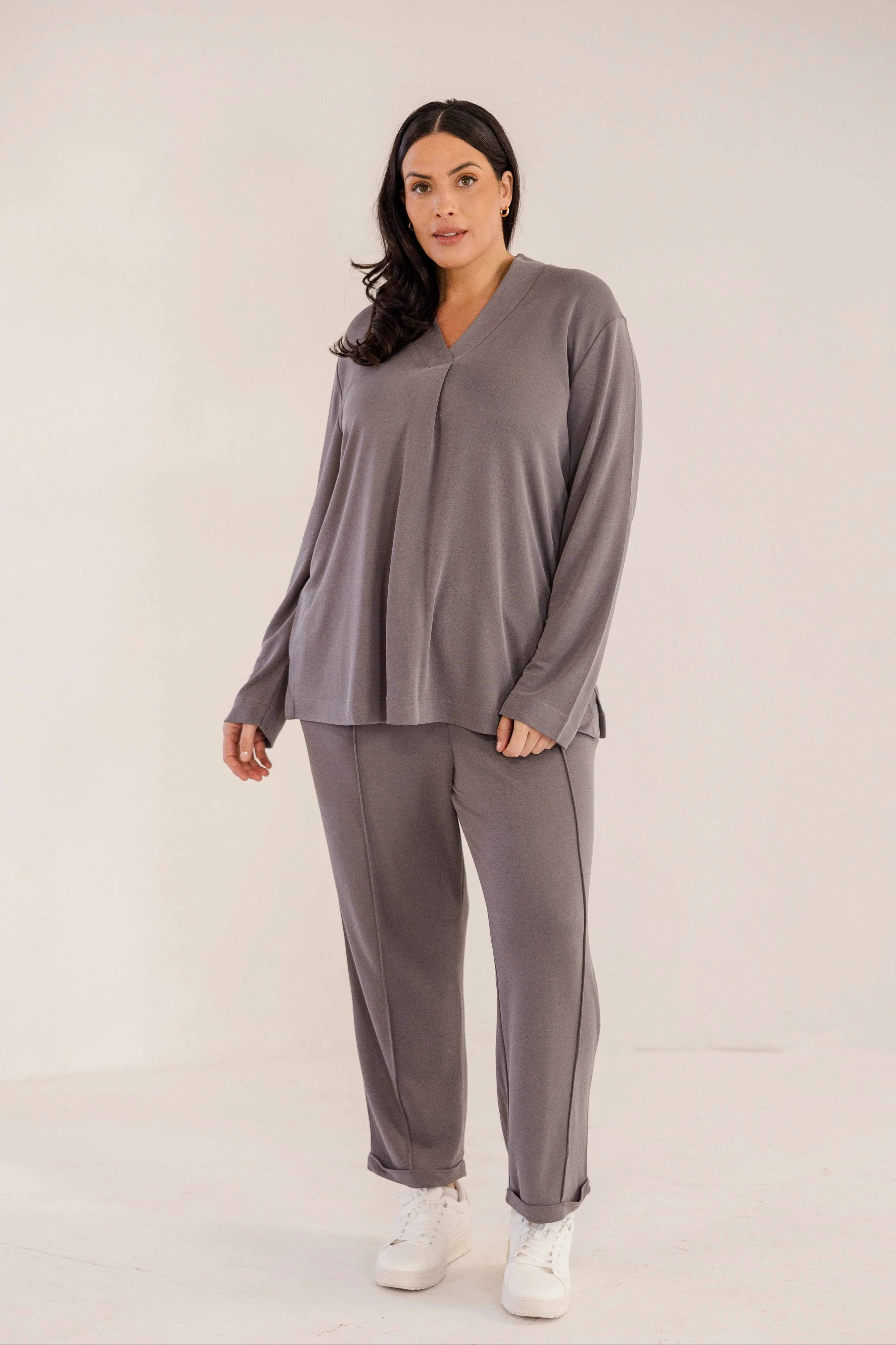 Bowery Wide V-Neck Tunic, Castle Rock - Giverhouse