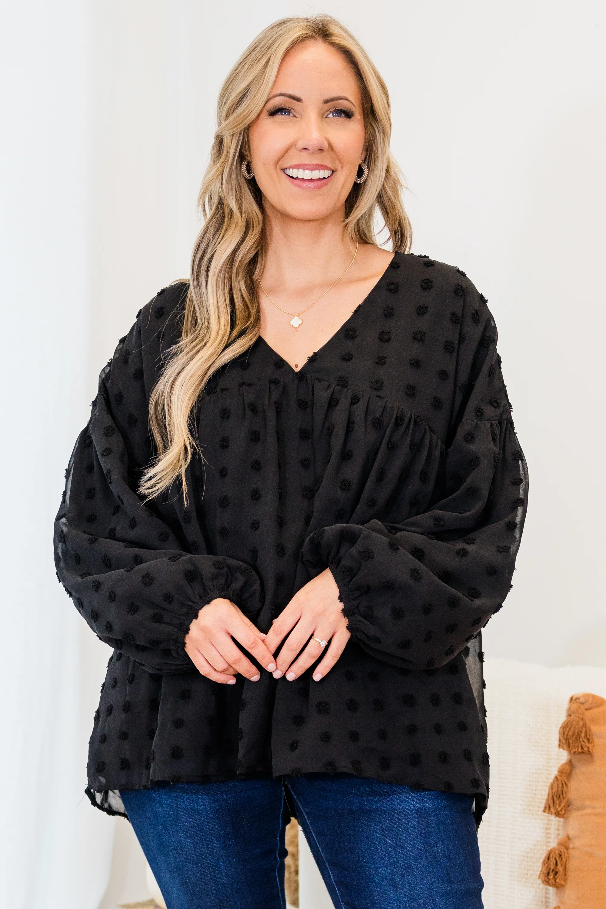 Rustic Charm Blouse, Black - Giverhouse