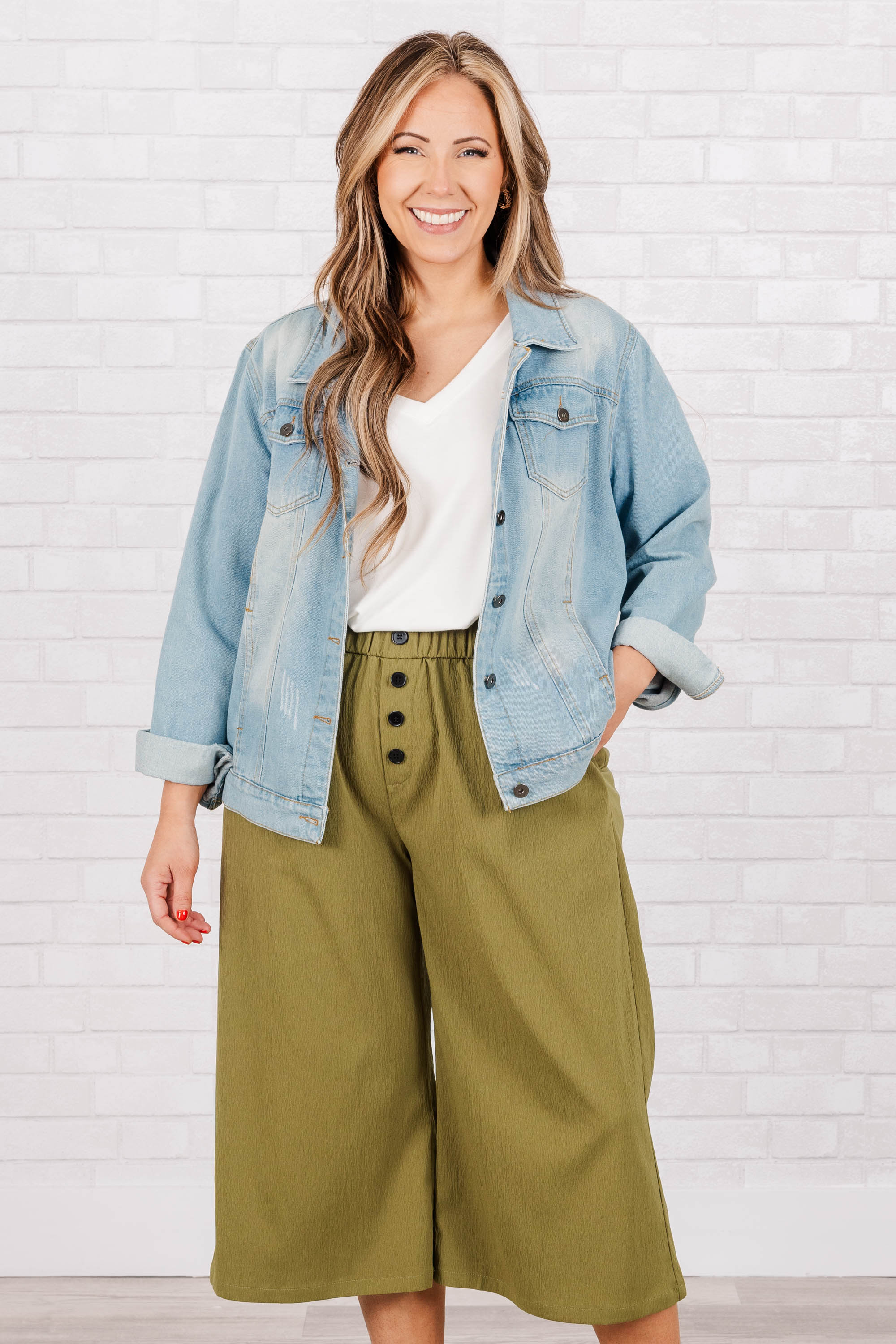 Buttons and Bells Pants, Olive - Giverhouse