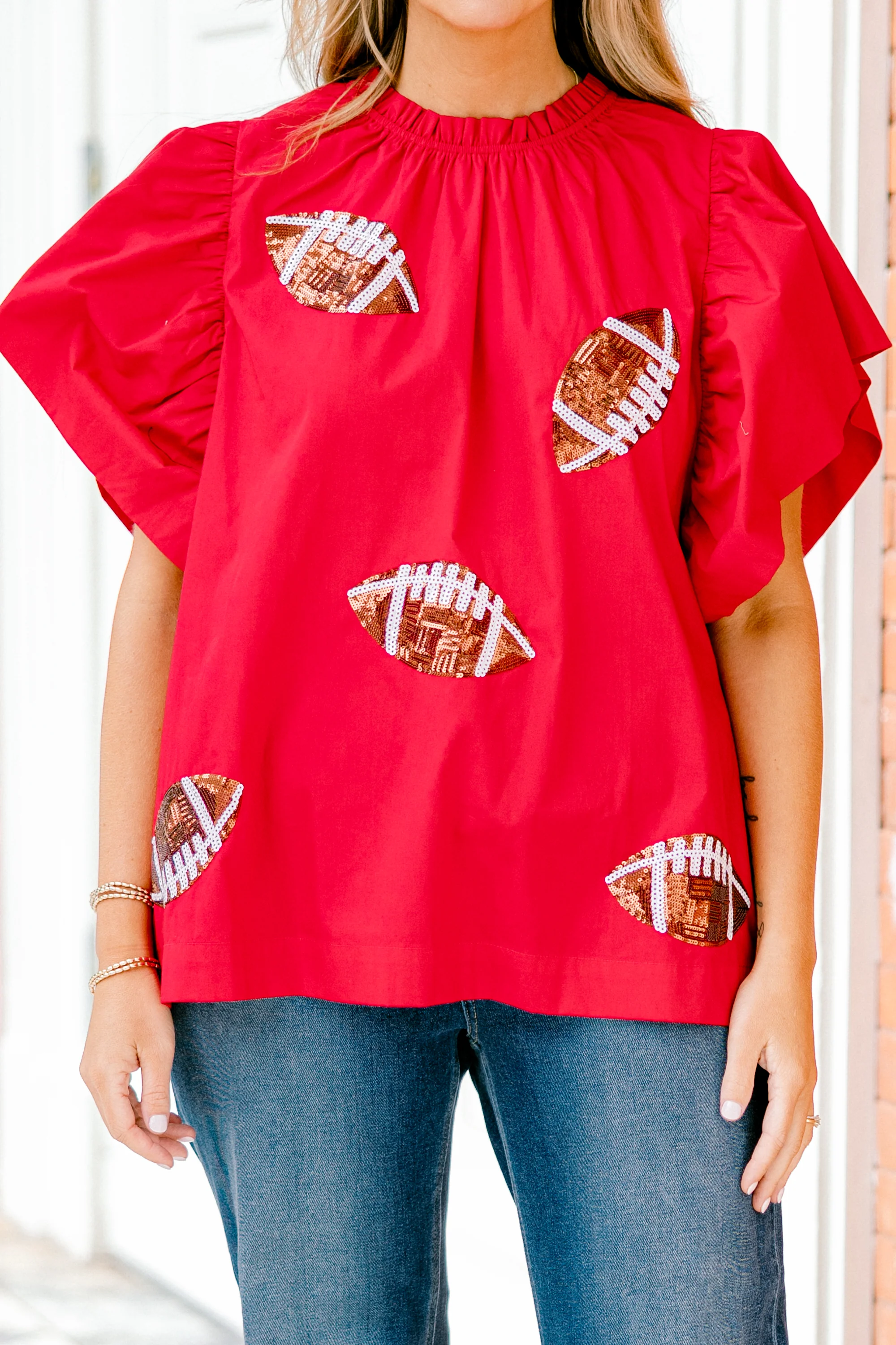 Here For Halftime Top, Red - Giverhouse