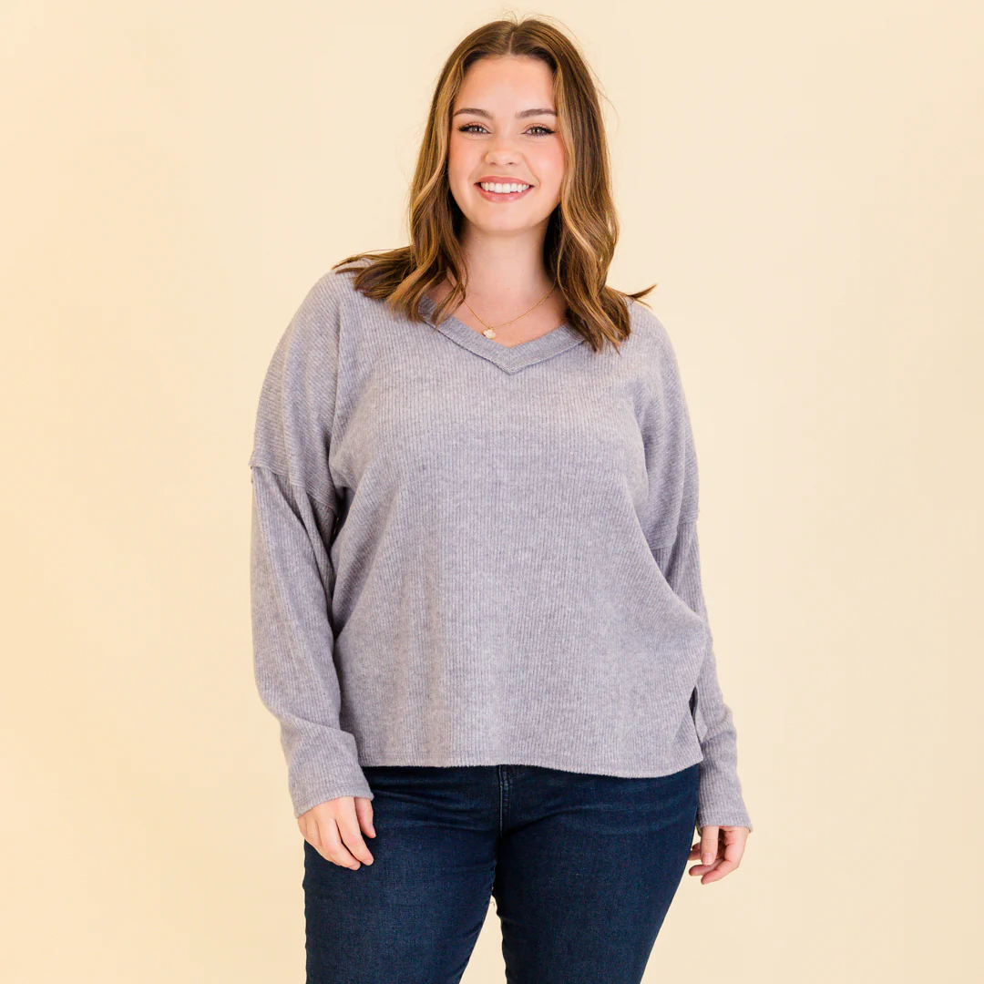 I Will Call You Later Top, Heather Gray - Giverhouse