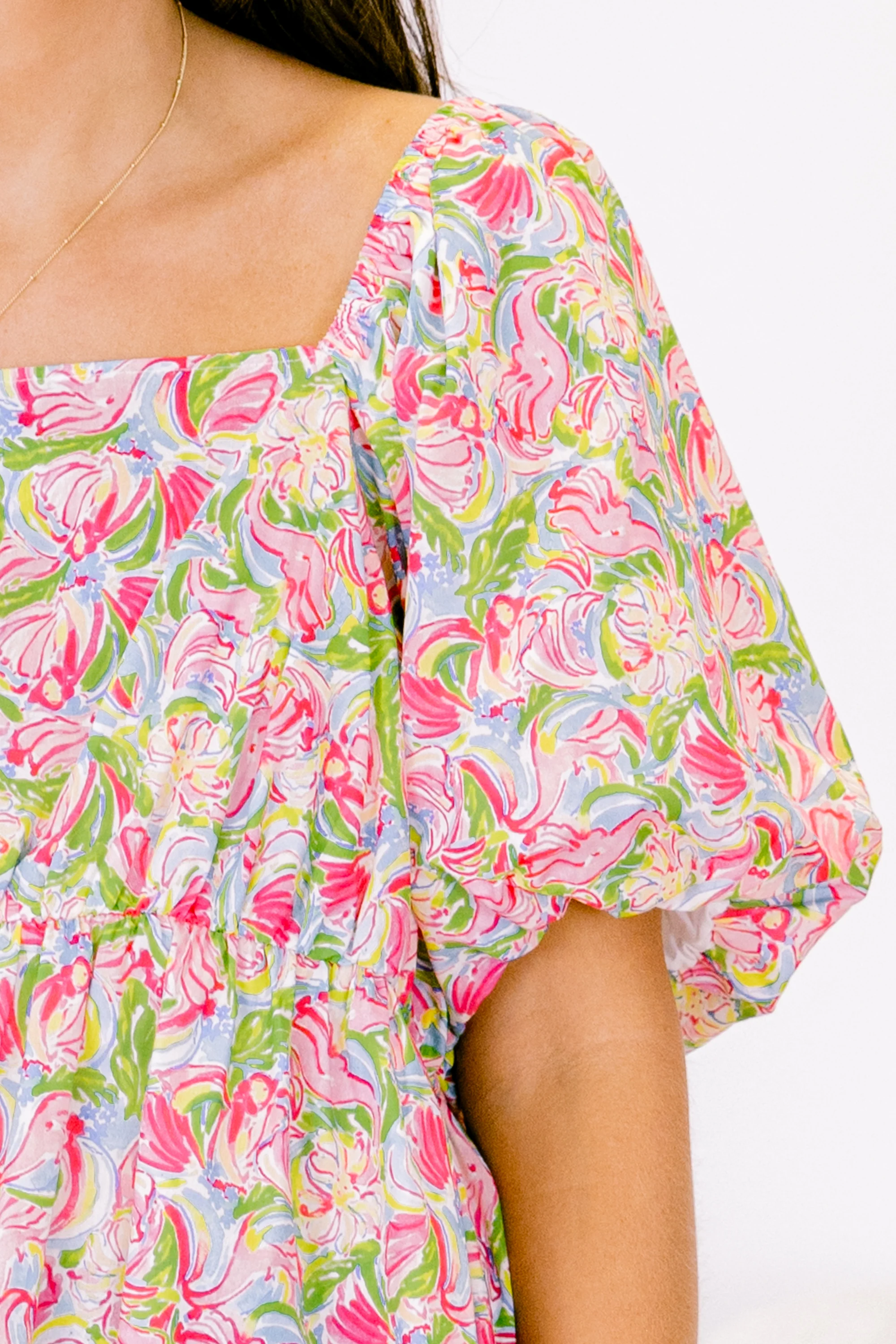 Spring Romance Top, Pink Abstract - Giverhouse