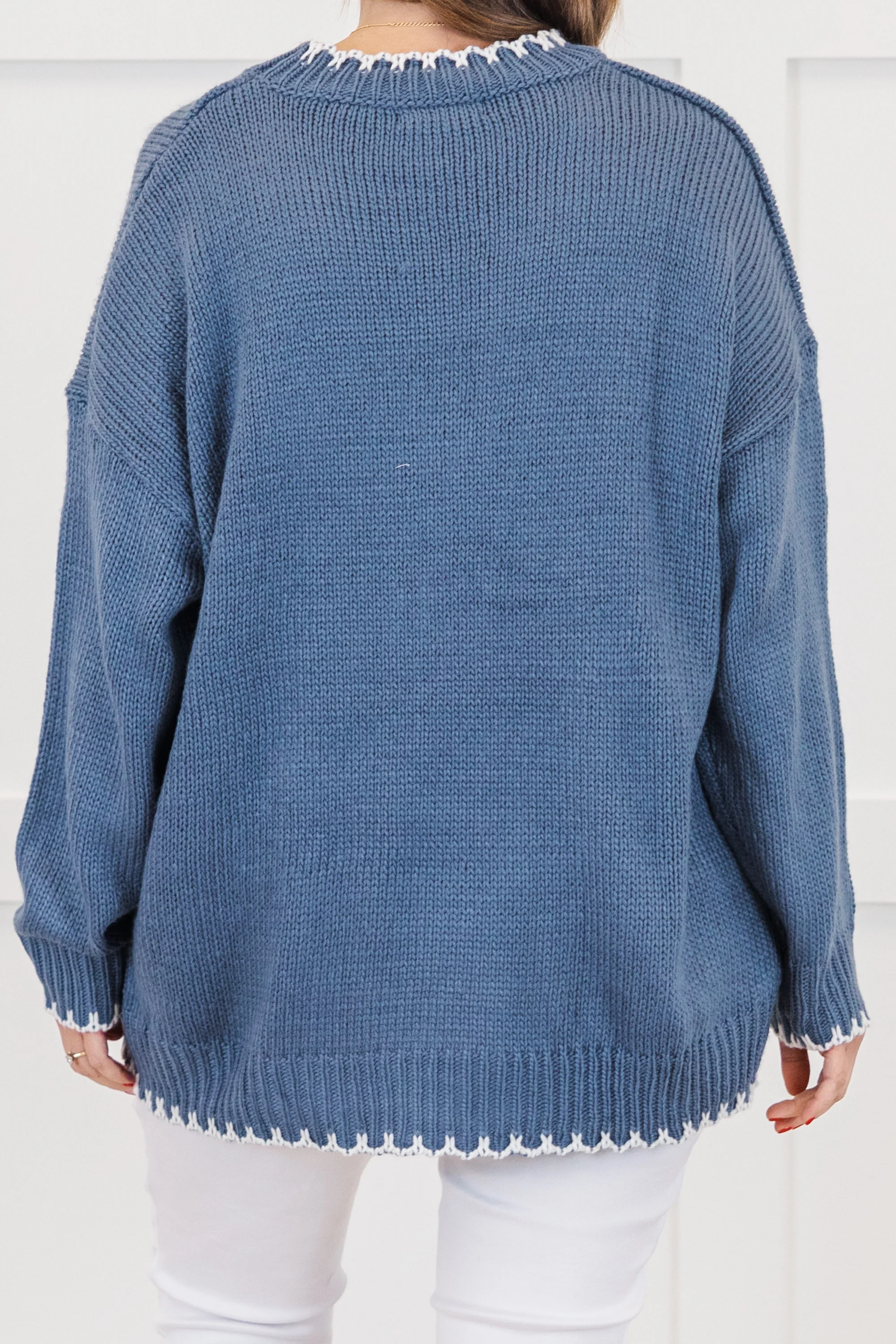 Cute And Charming Sweater, Blue - Giverhouse