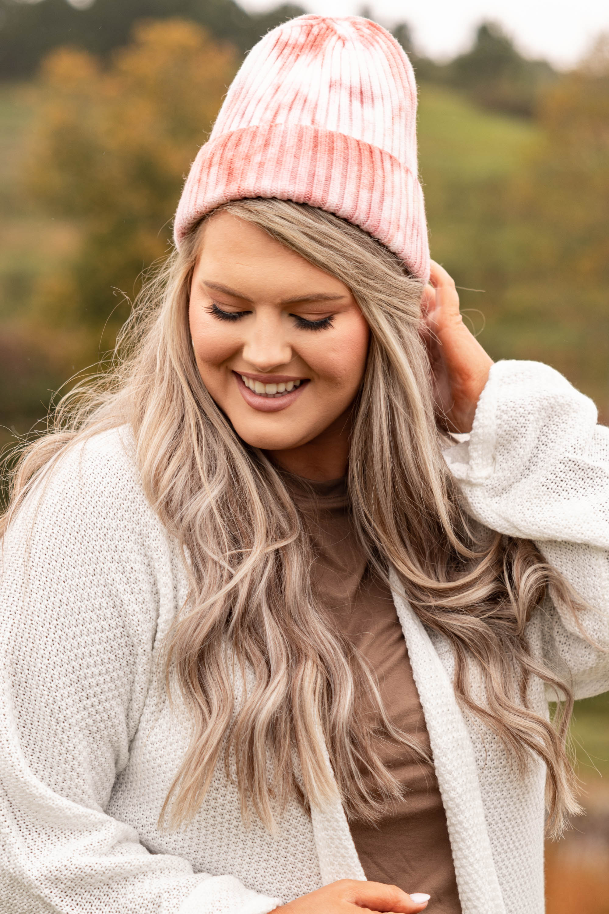 Painted In Color Beanie, Peach - Giverhouse