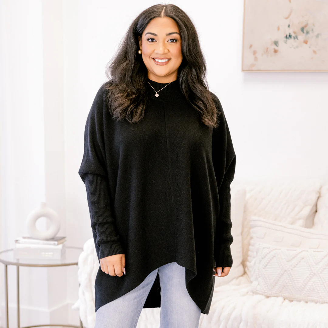 Thinking Of Us Tunic, Black - Giverhouse