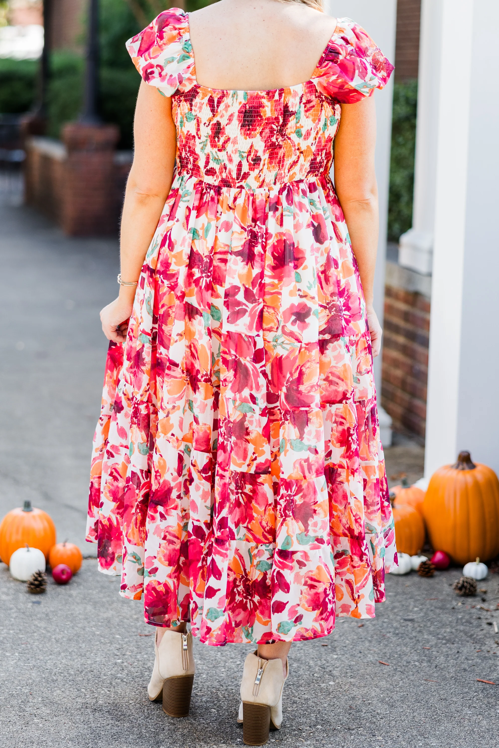Love From Above Dress, Red Floral - Giverhouse