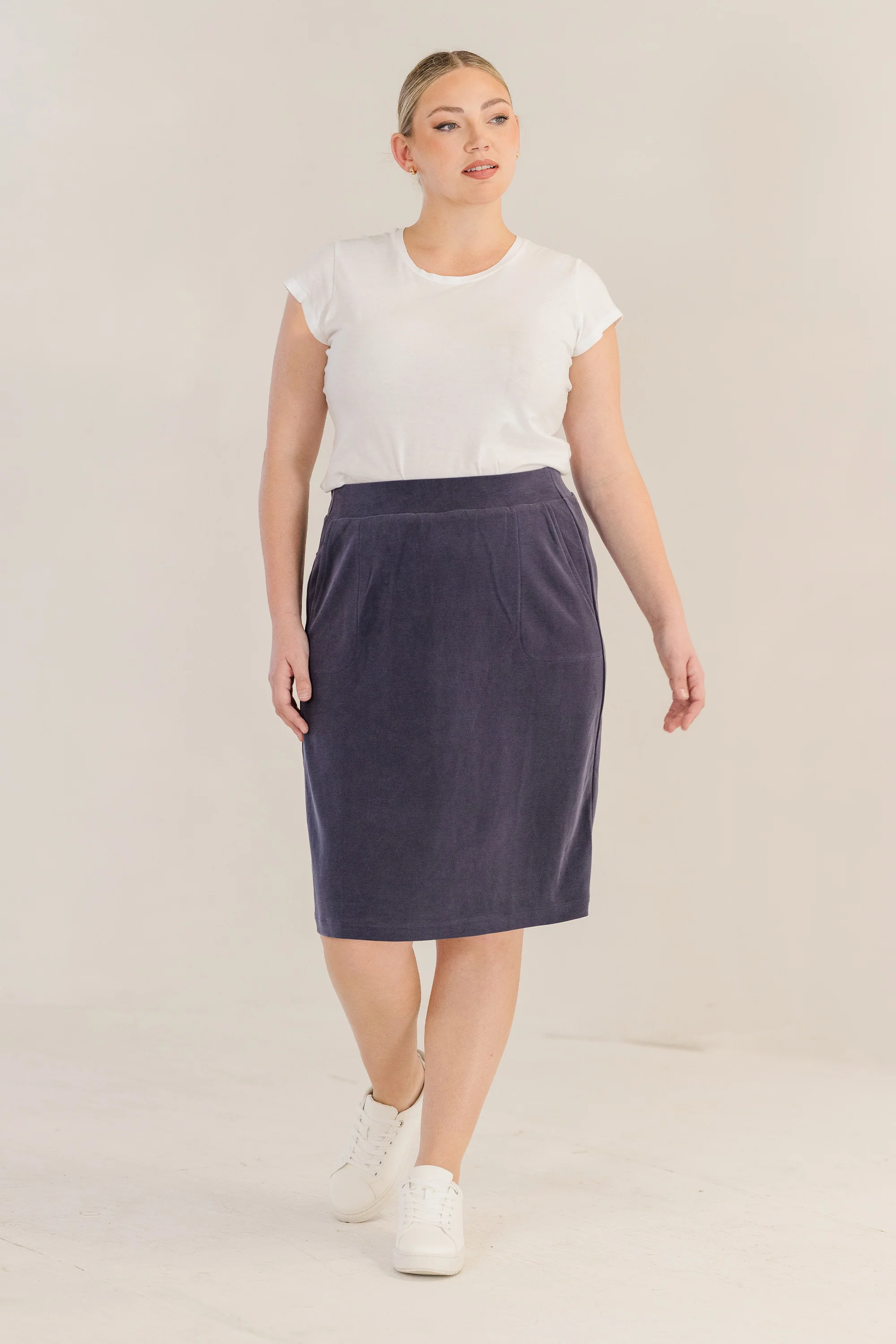 Leah A-Line Skirt, Ink Navy - Giverhouse