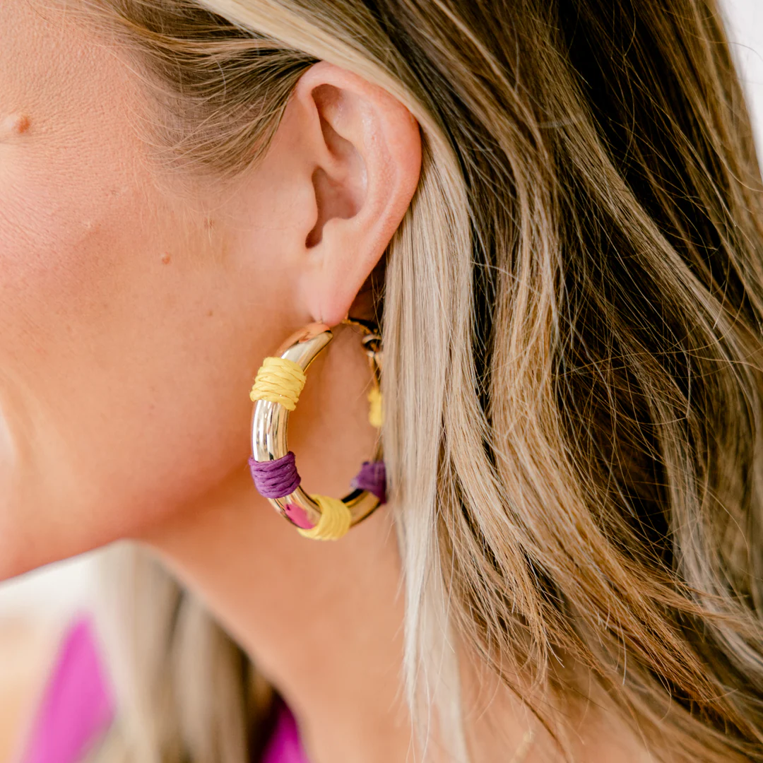 Scored The Best Earrings, Purple - Giverhouse