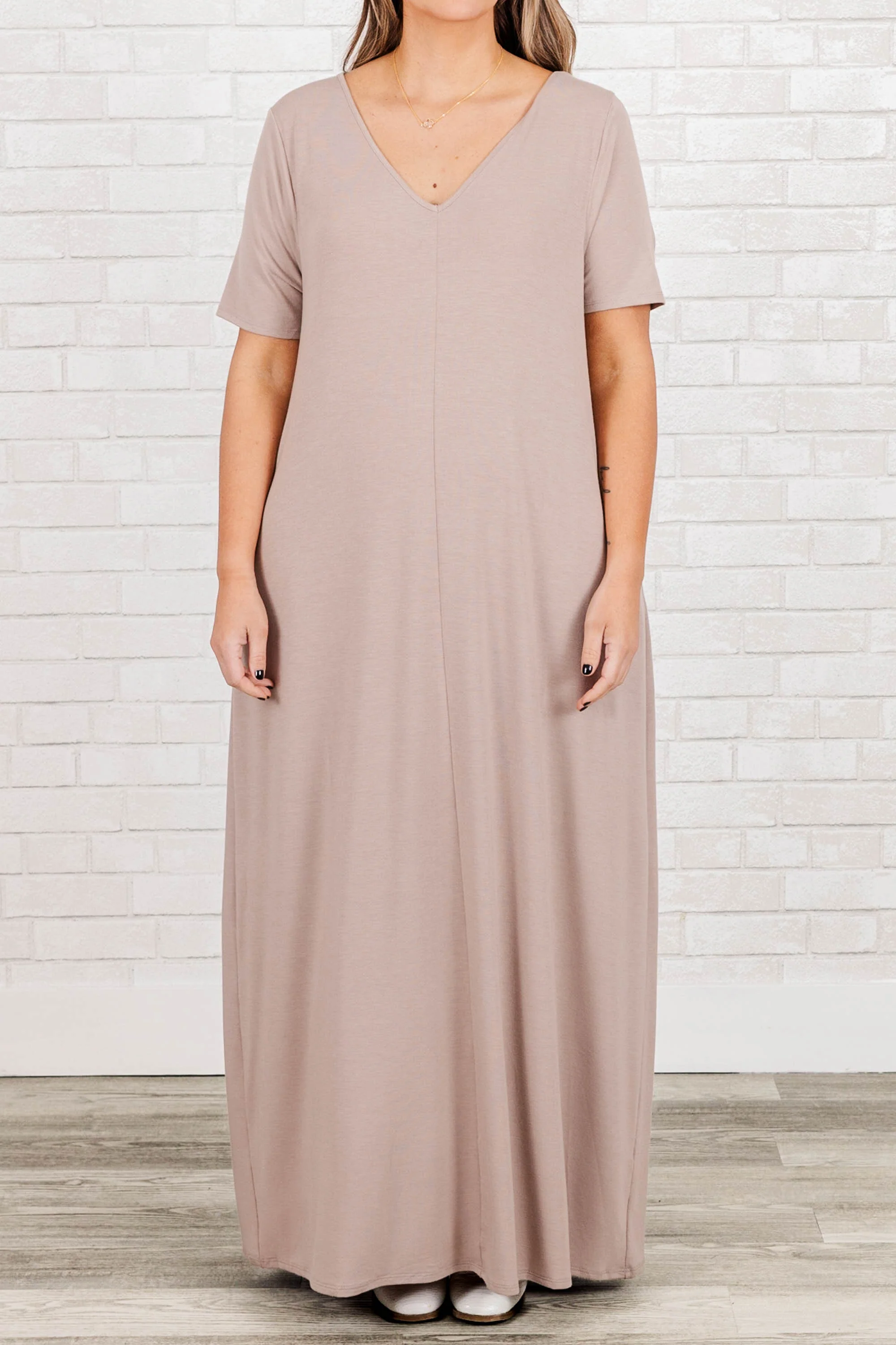 Makin' Waves Maxi Dress, Ash Mocha - Giverhouse