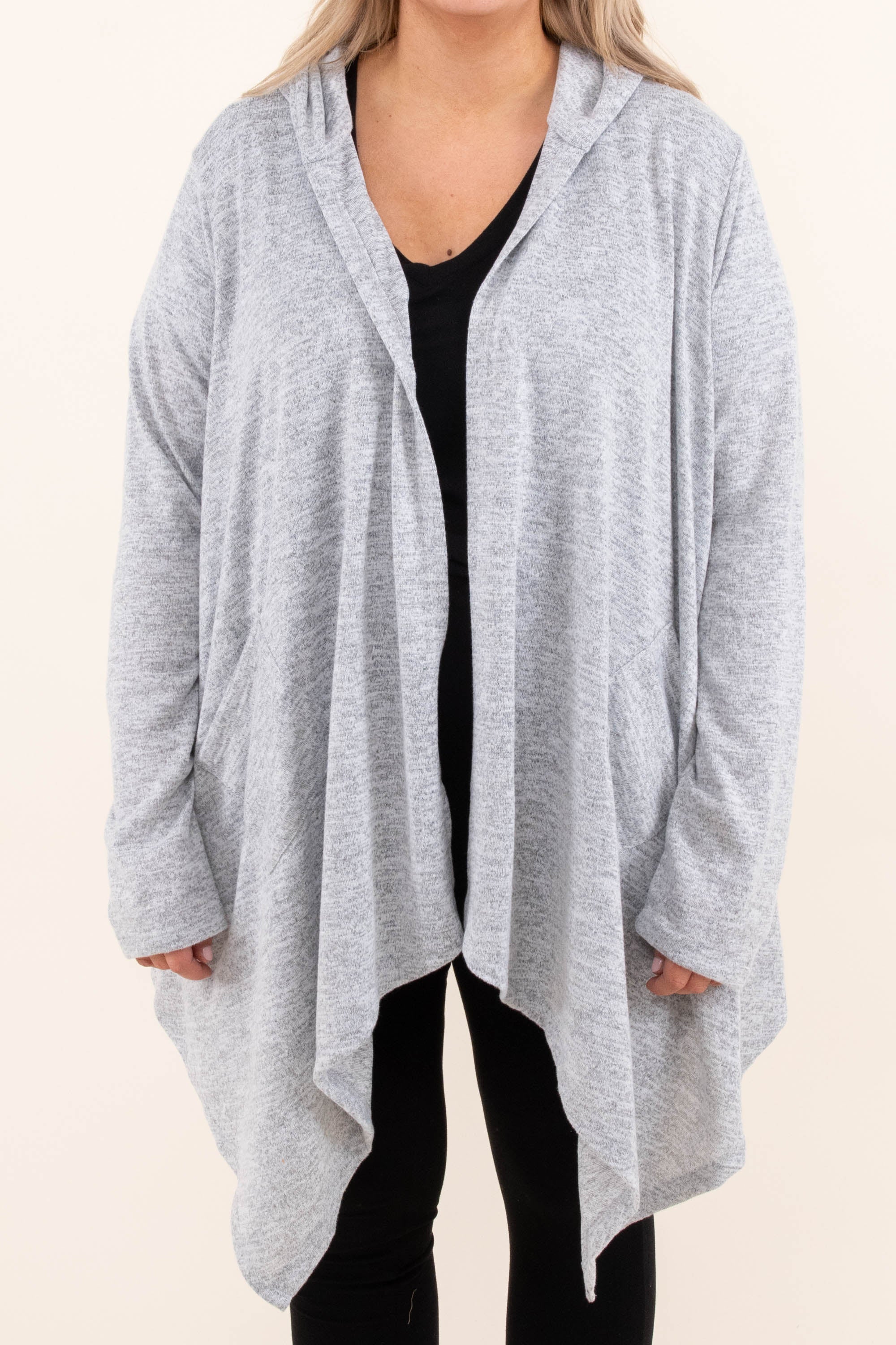 Two Sides To The Story Cardigan, Heather Gray - Giverhouse