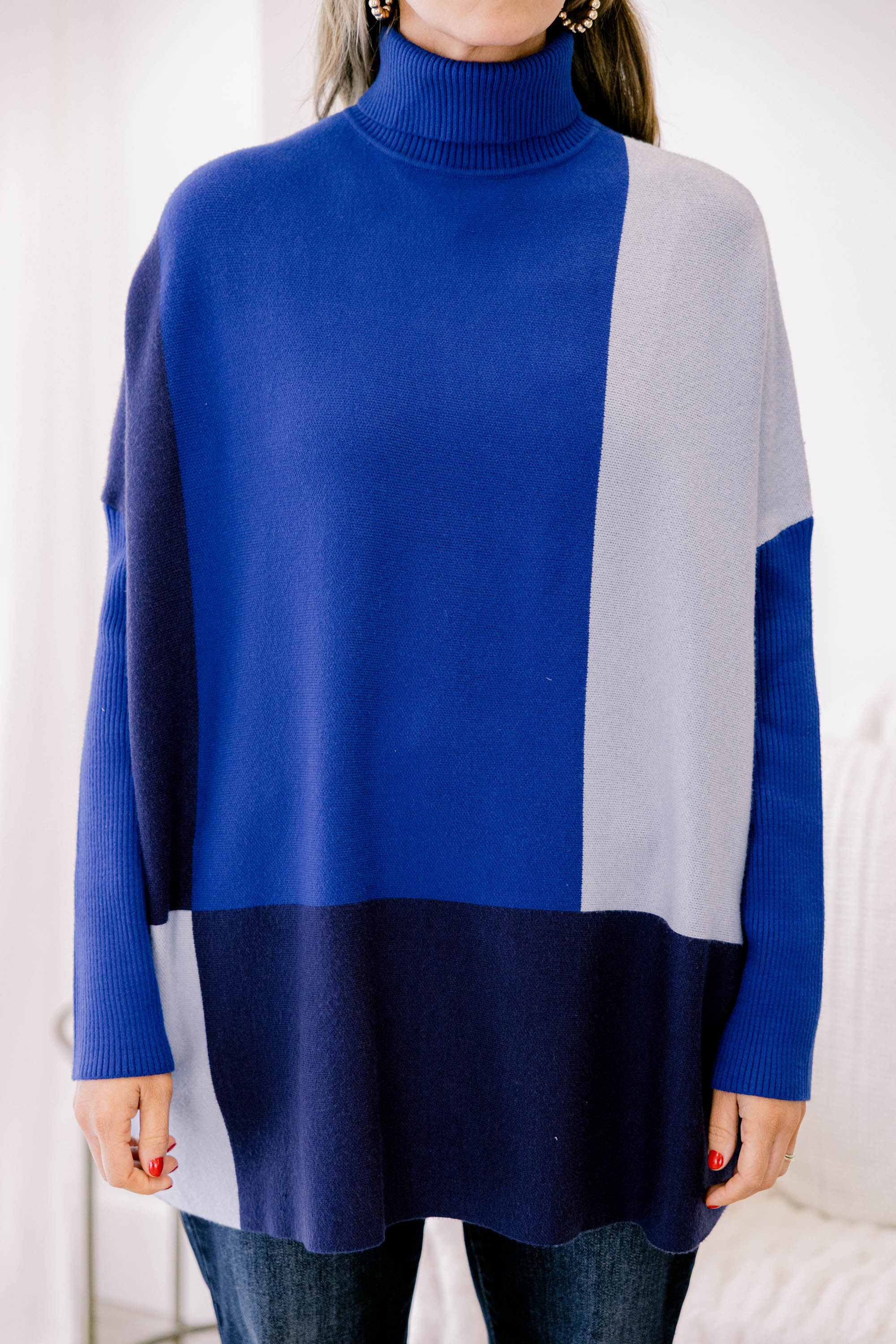 Mosaic Melody Sweater, Blue - Giverhouse