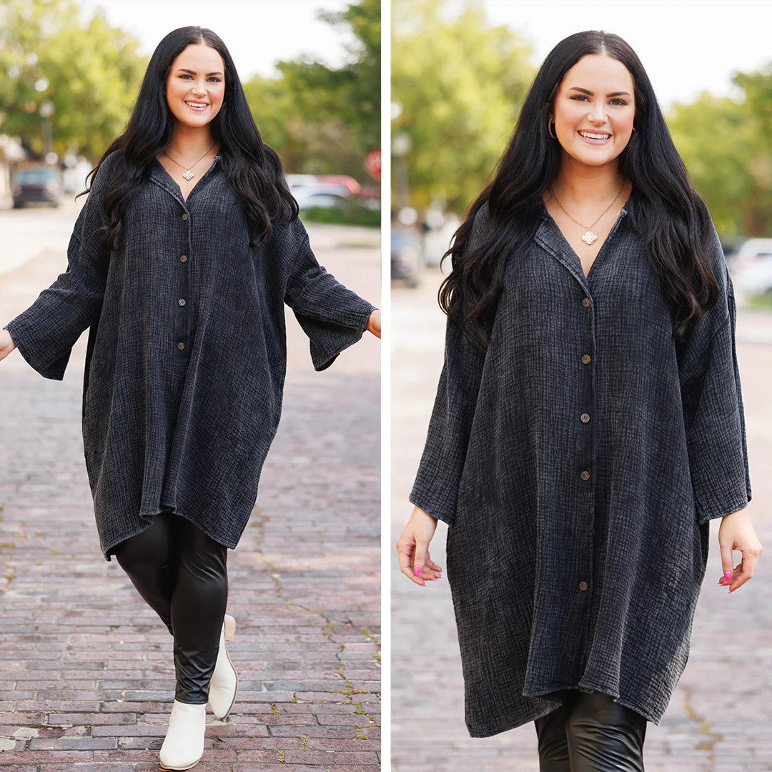 Tear It Down Tunic, Black - Giverhouse
