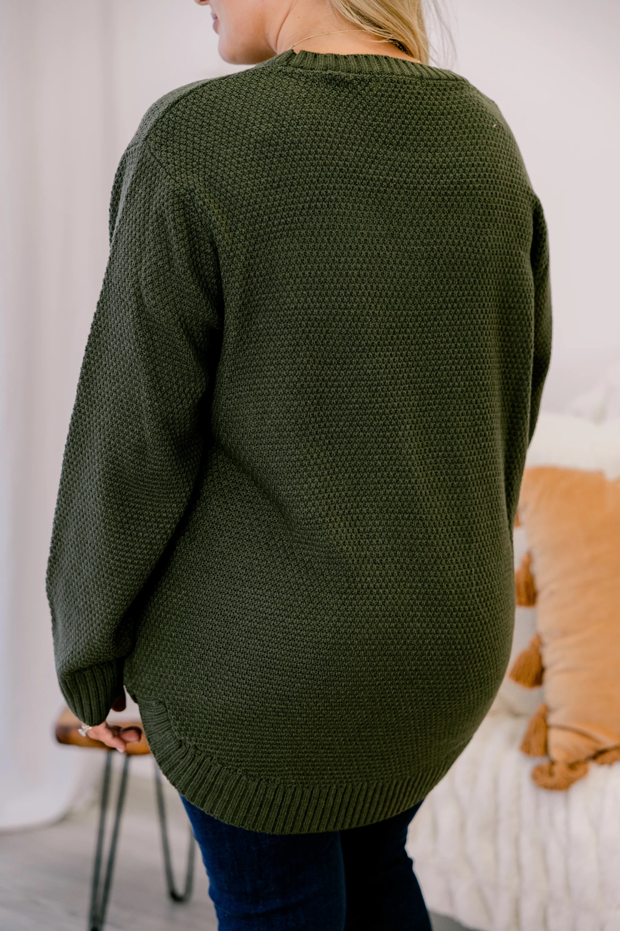 Fully Committed Sweater, Dark Olive - Giverhouse