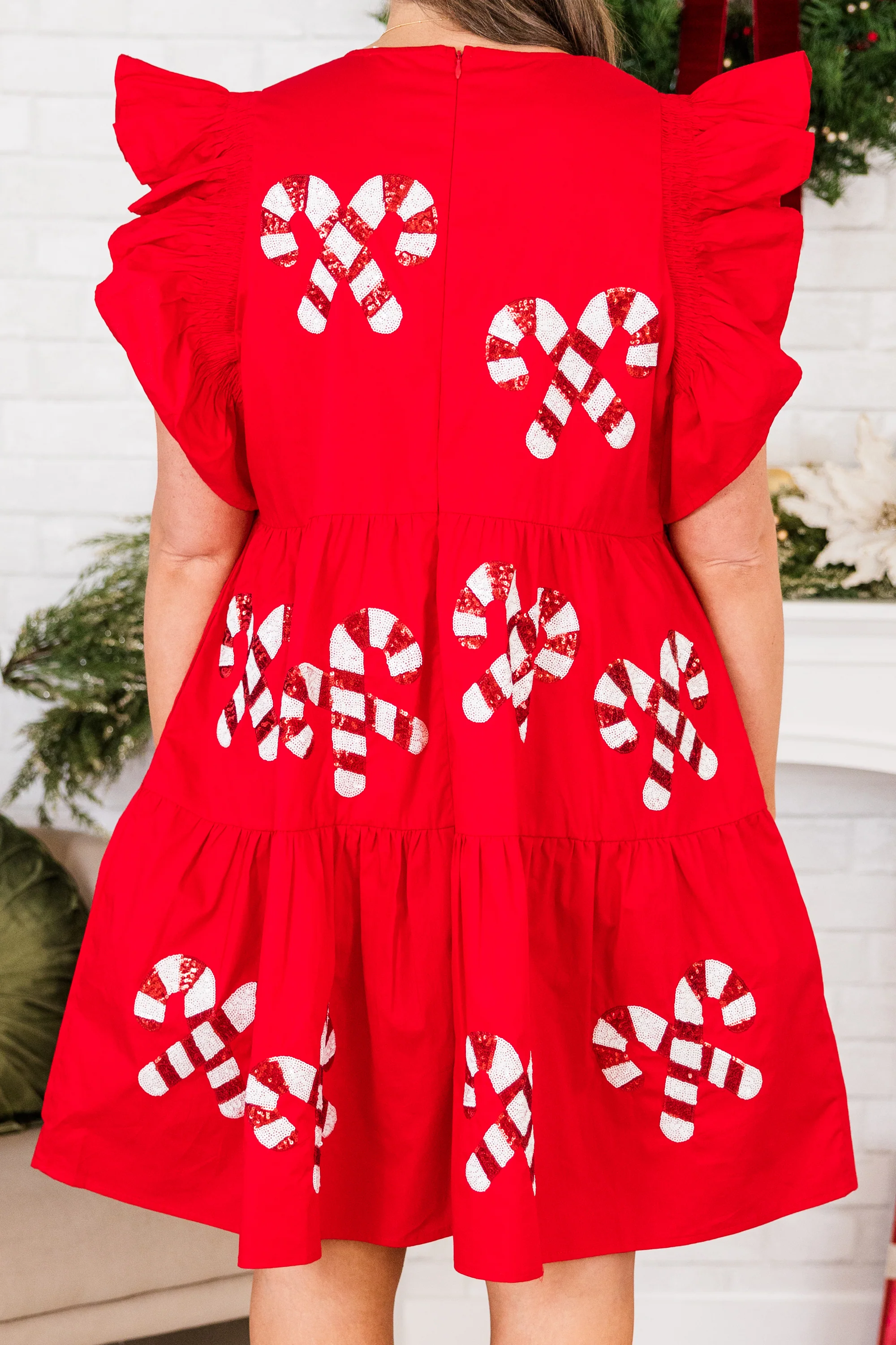 Candy Cane Charm Dress, Red - Giverhouse