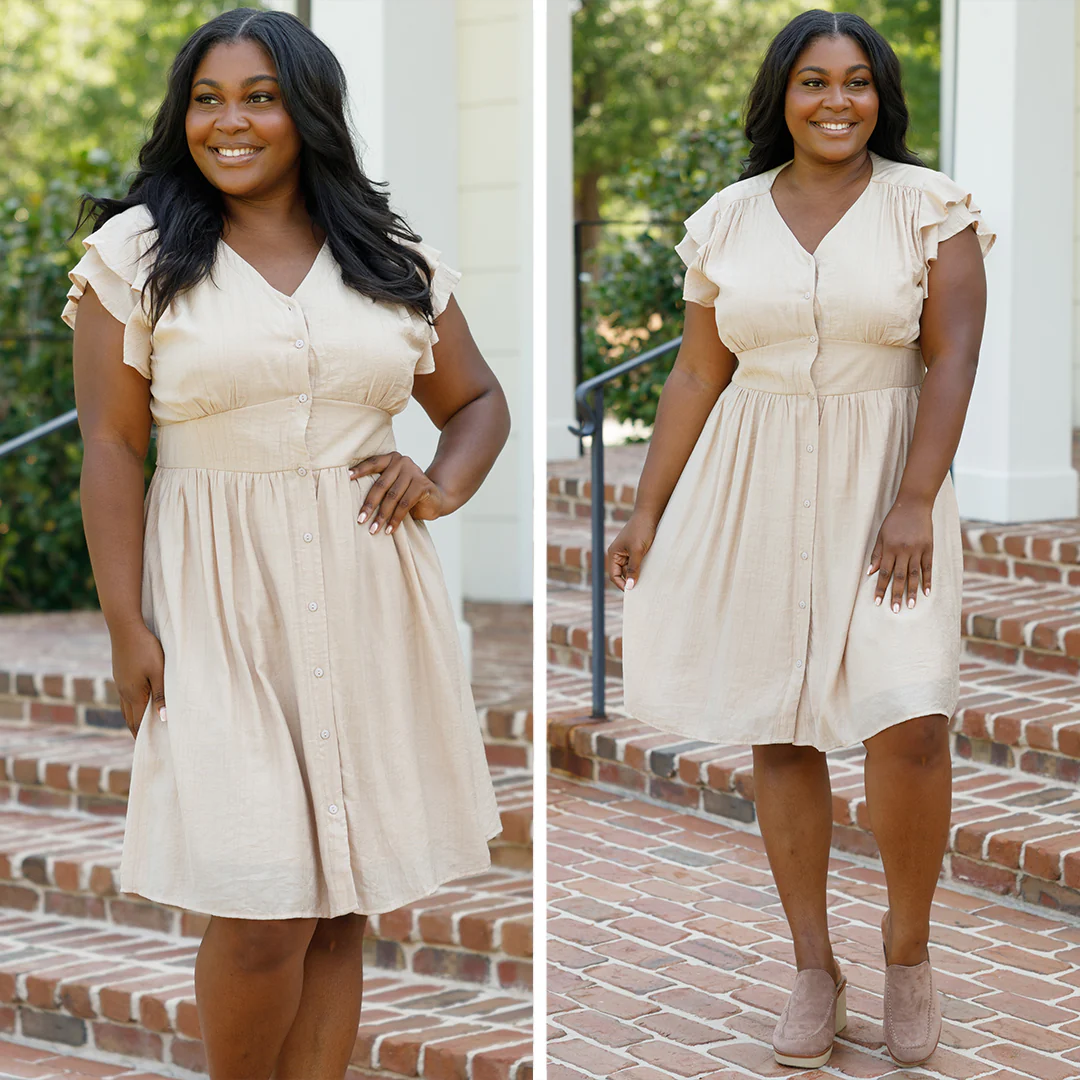 Nights Together Dress, Taupe - Giverhouse