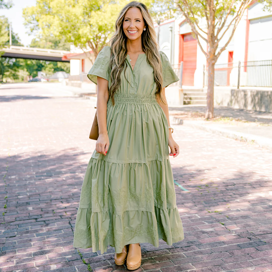 Somewhere Beautiful Dress, Olive - Giverhouse