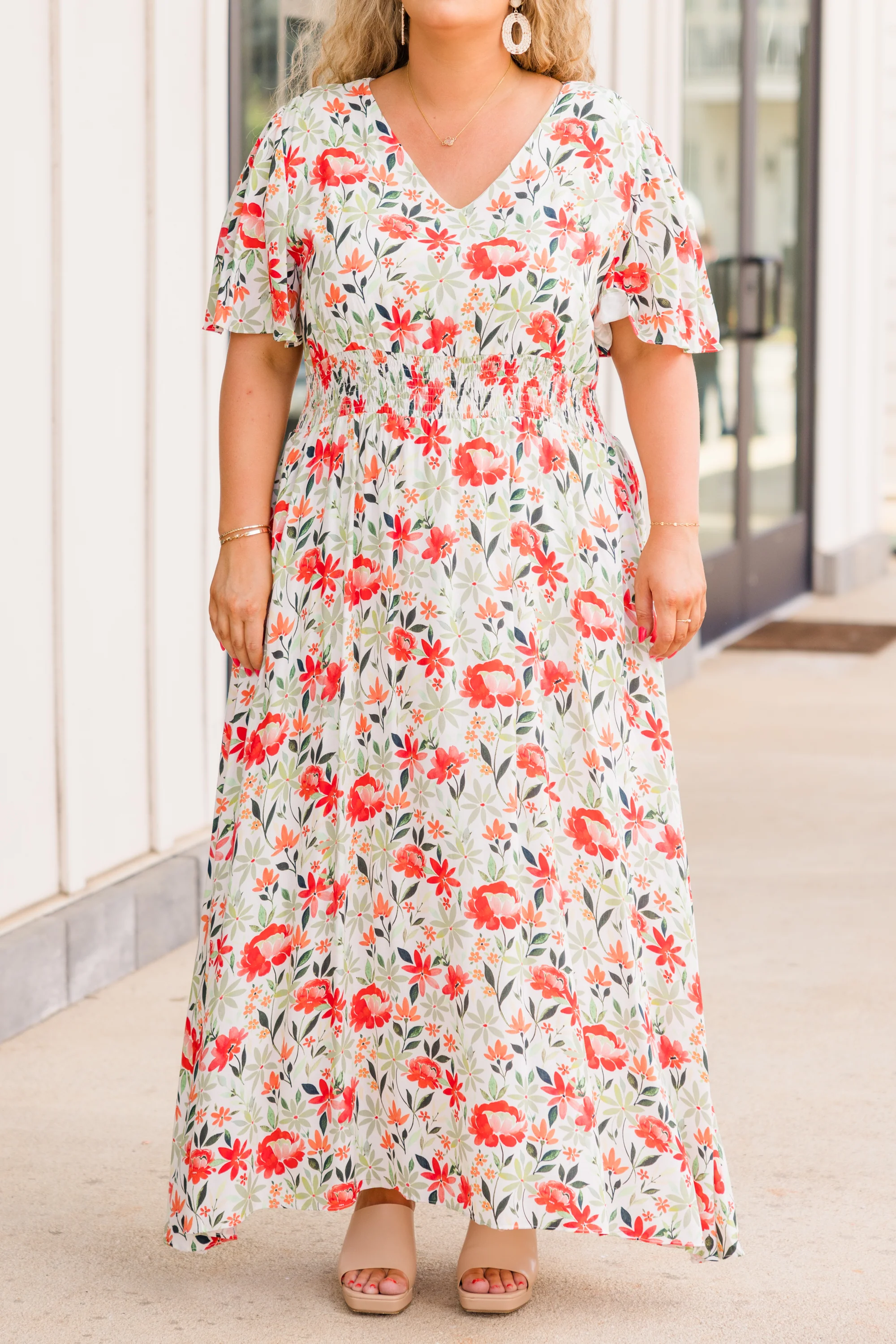 Stop And Smell The Flowers Maxi Dress, Red - Giverhouse